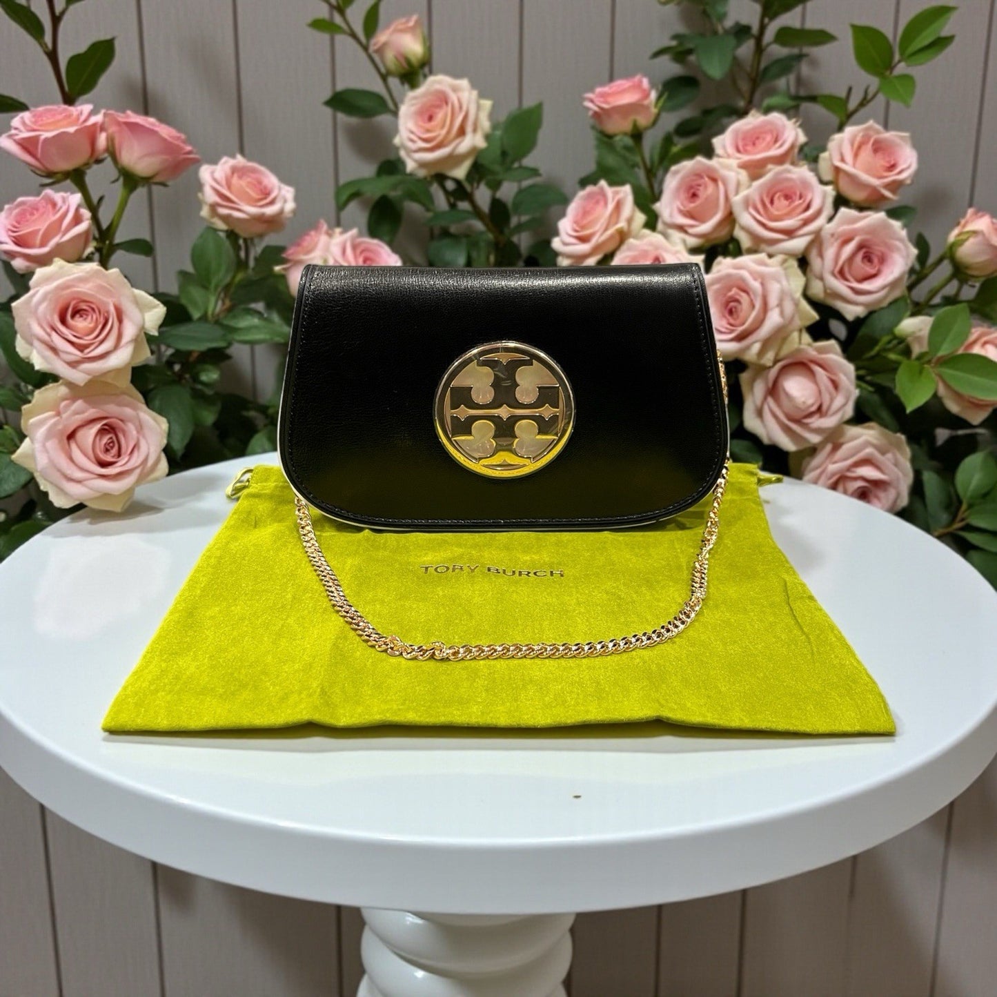 Tory Burch Black Reva Clutch Bag NWT & Duster