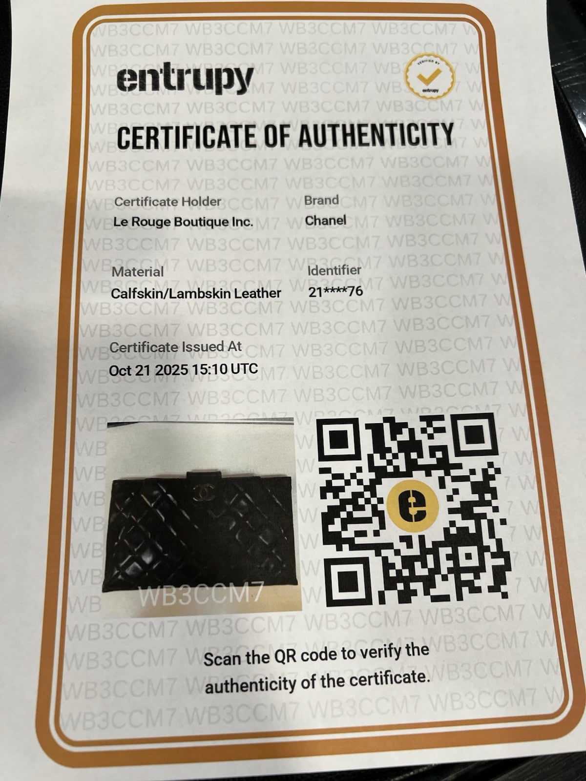 Chanel Black Quilted Pleats Clutch W/Authenticity & Duster