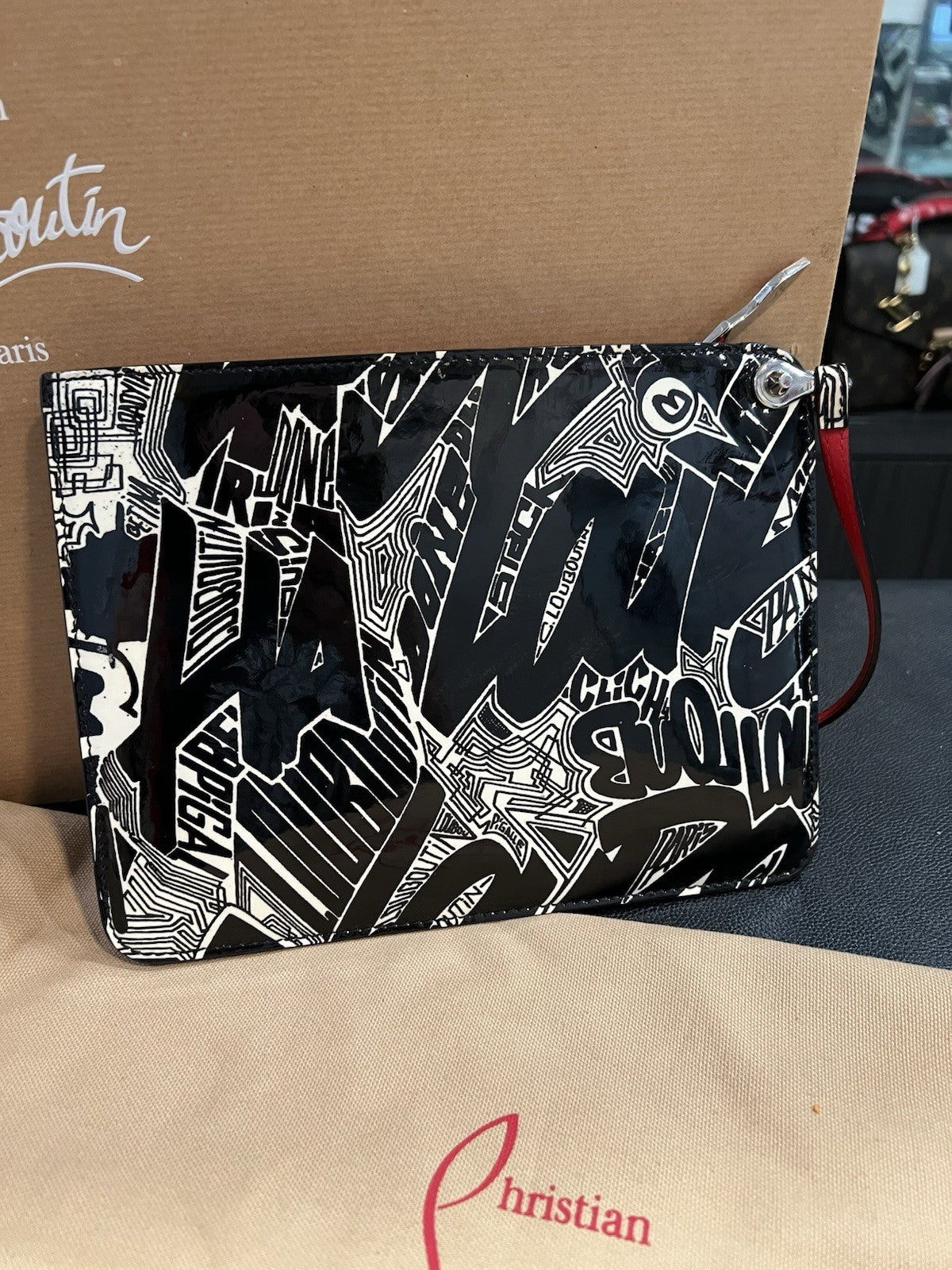 Christian Louboutin Metro Graffiti Cabata Small Tote W/Box Duster & Authenticity