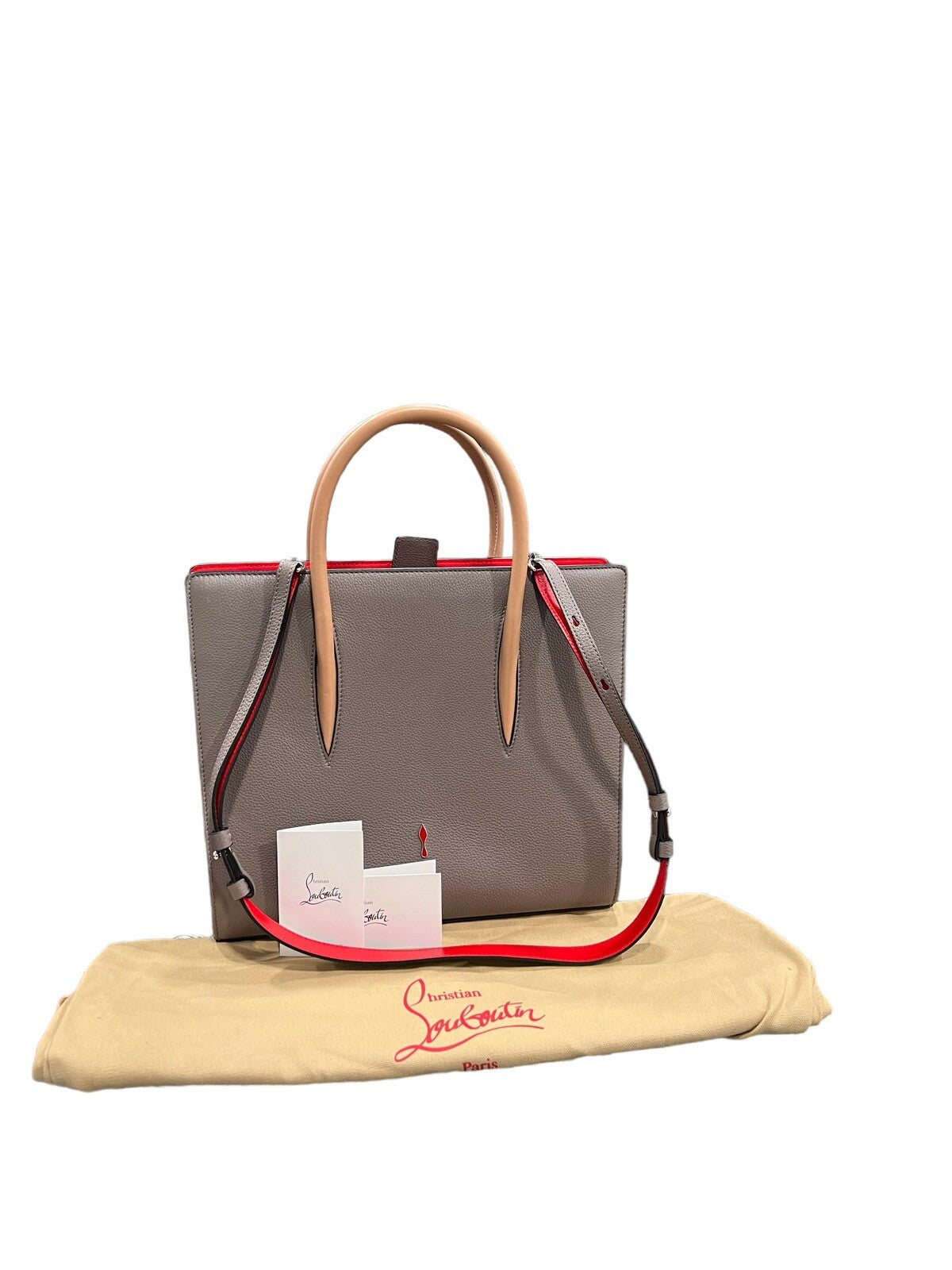 Christian Louboutin Paloma Medium Calf Patent Bag "Storm" (Retail $2700)
