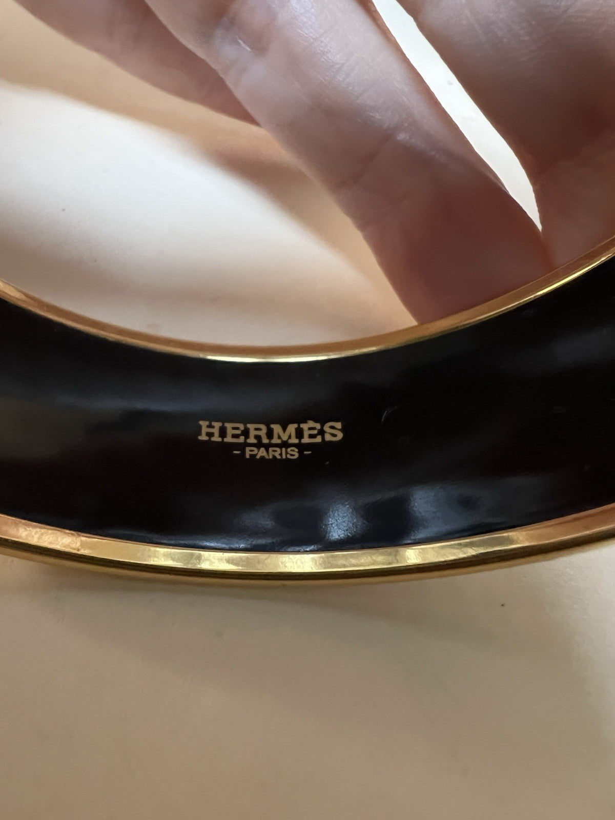 Hermes Brides de Gala White/Gold Bangle Bracelet Made In France