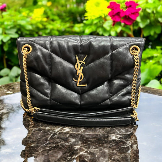 YSL Saint Laurent Small Lou Puffer Flap Bag  W/Certificate  MSRP $3300