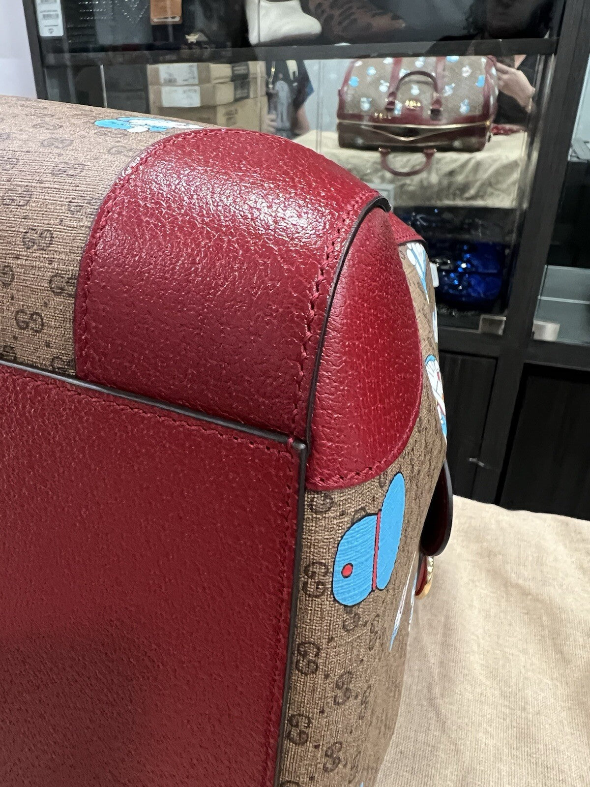 Gucci X Fujiko Pro Doraemon GG Supreme Canvas Boston Duffle Bag NWOB