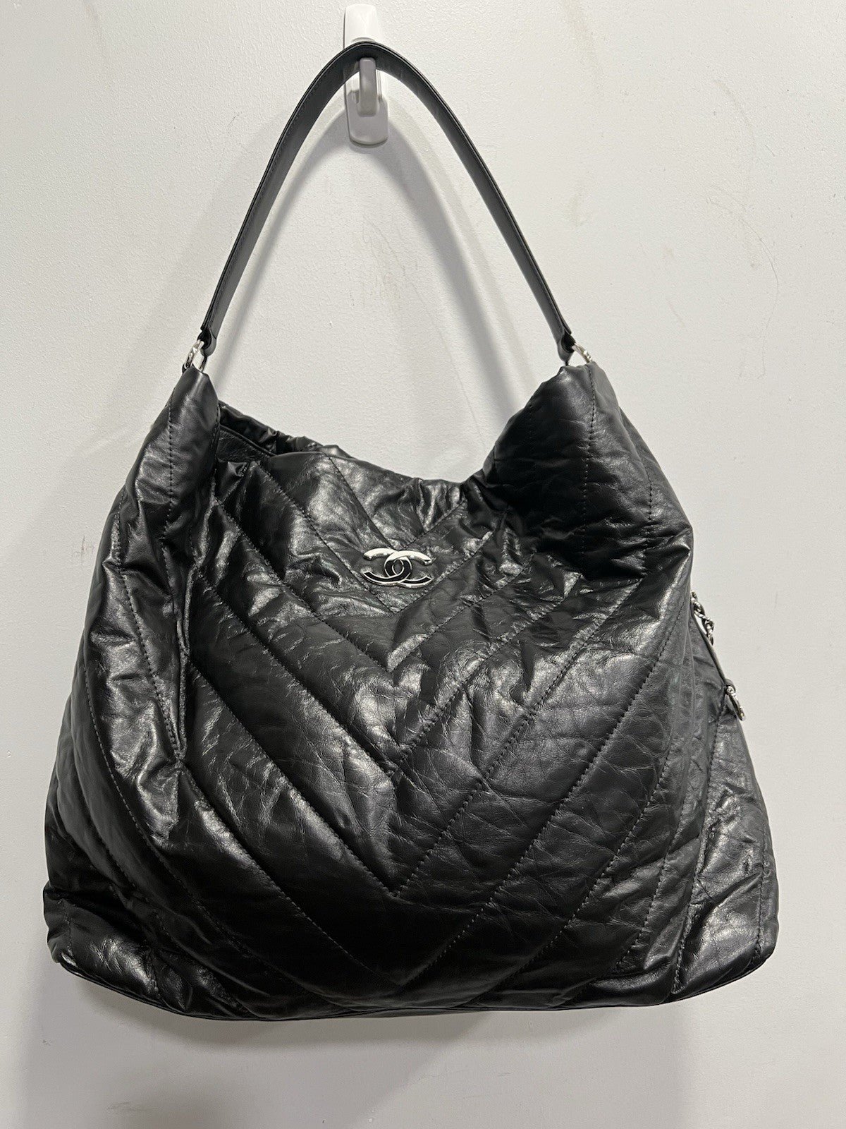 Chanel Leather Quilted Big Bang Travel Hobo Bag W/Authenticity