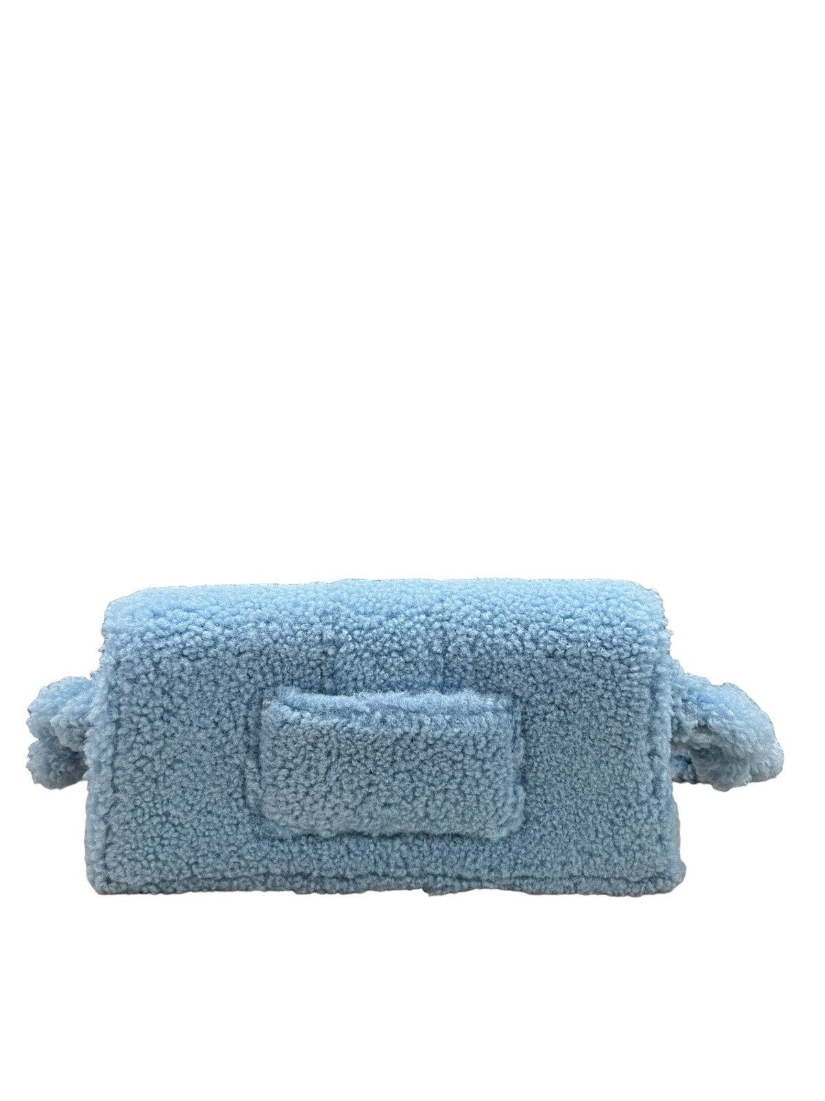 Jacquemus Le Bambidou Blue Shearling Shoulder Bag With Duster