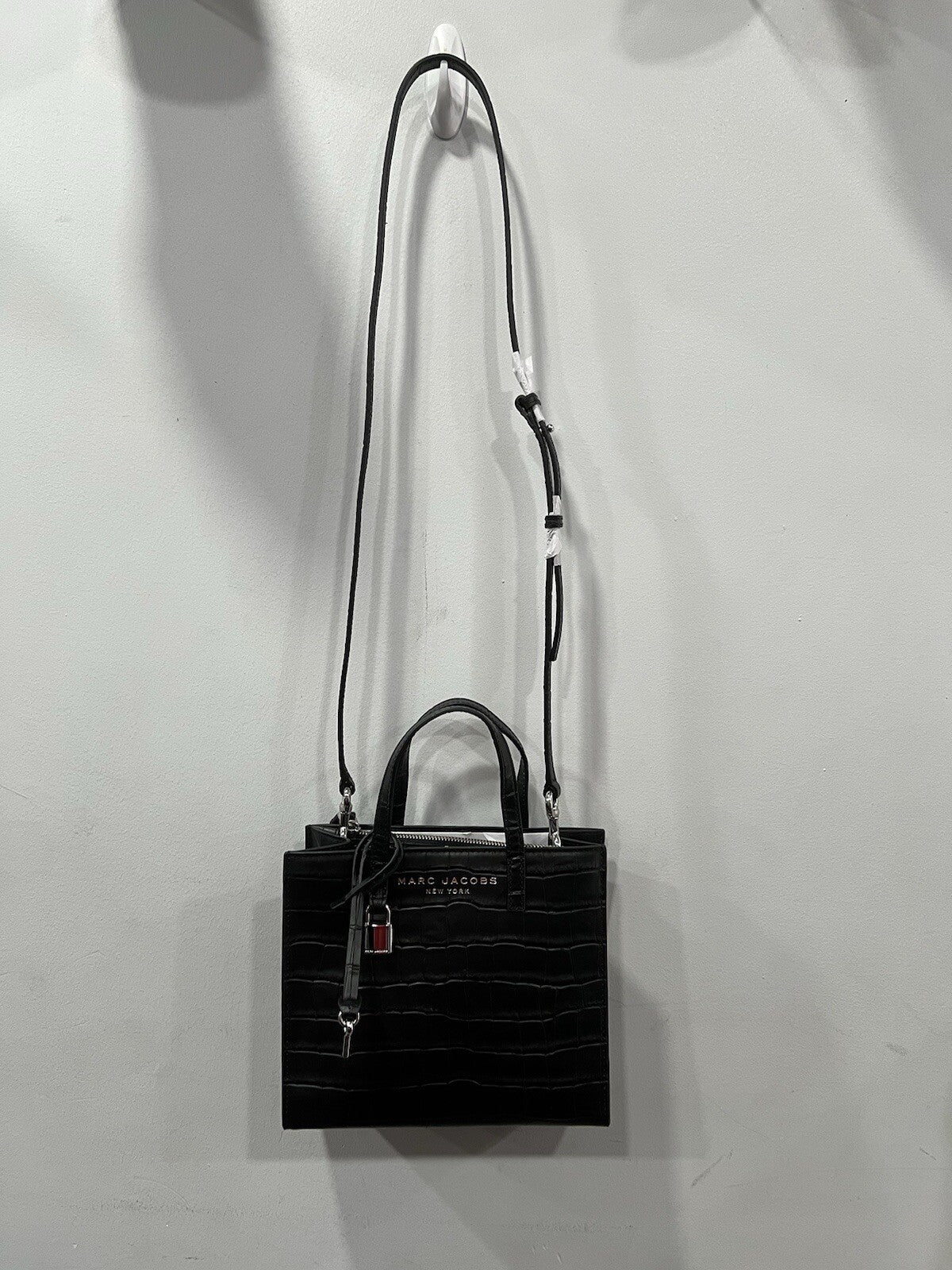 Marc Jacobs Croc Embossed Black Leather Tote NWT Retail $425