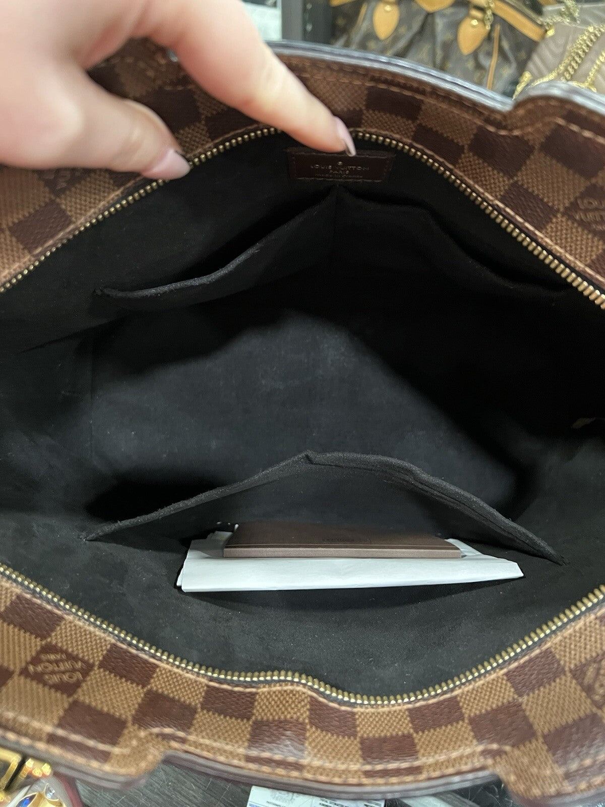 Louis Vuitton Damer Ebene "Jersey" Tote Bag W/Certificate Of Authenticity