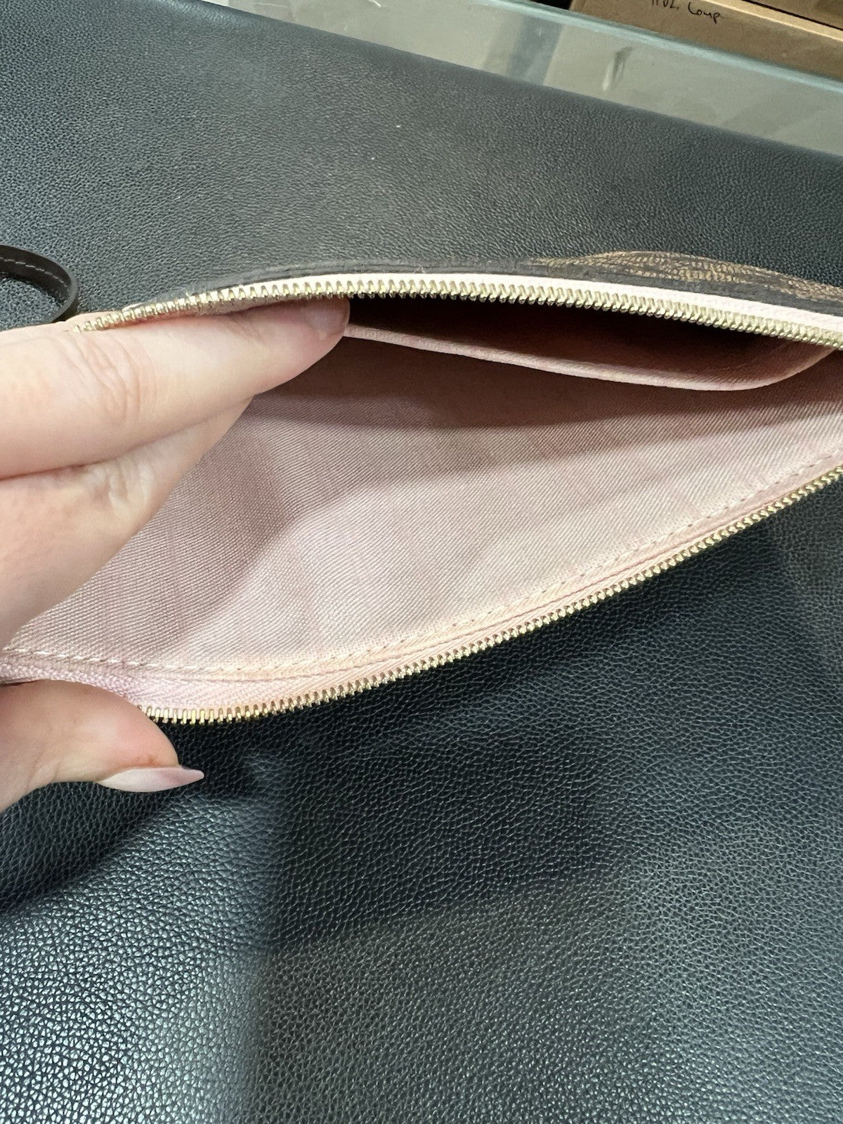 Louis Vuitton Damier Ebene Ballerine Insert Wristlet Pouch W/Authenticity