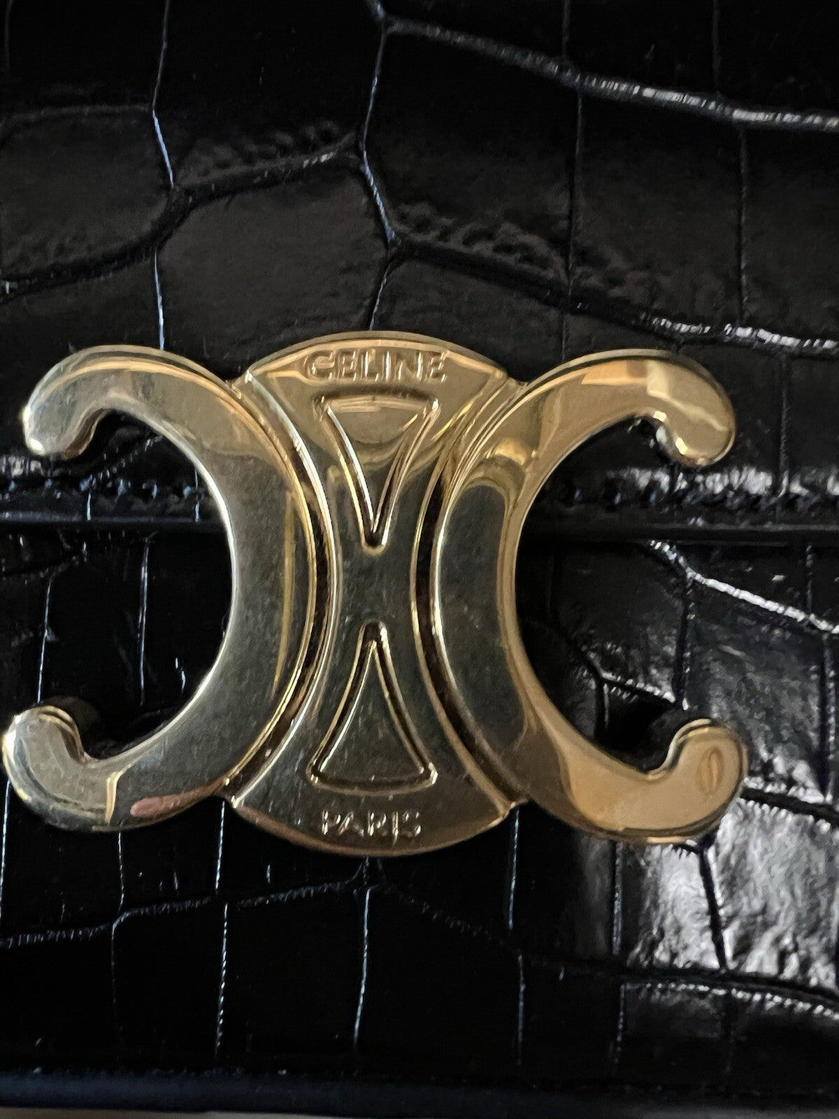 CELINE MINI CHAIN CLAUDE in NILOTICUS CROCODILE