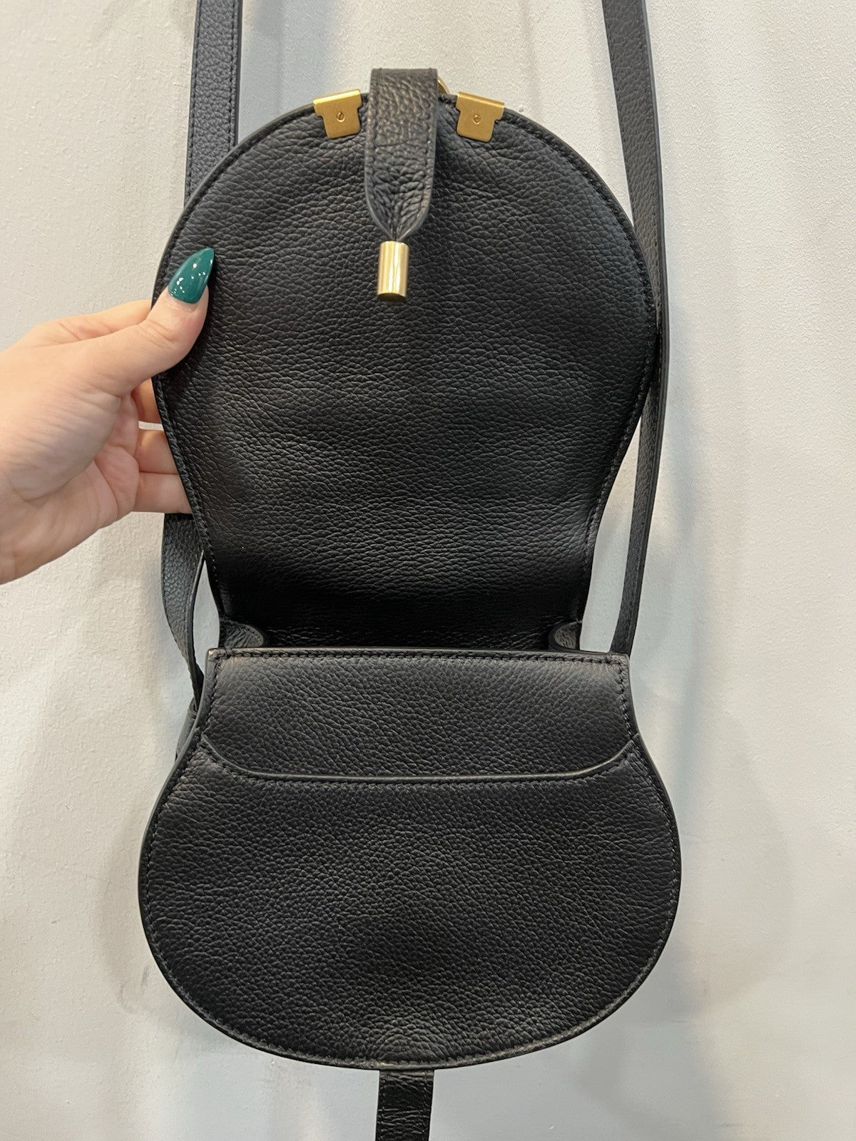 Chloe Black Leather Marcie Crossbody Bag W/Duster & Authenticity