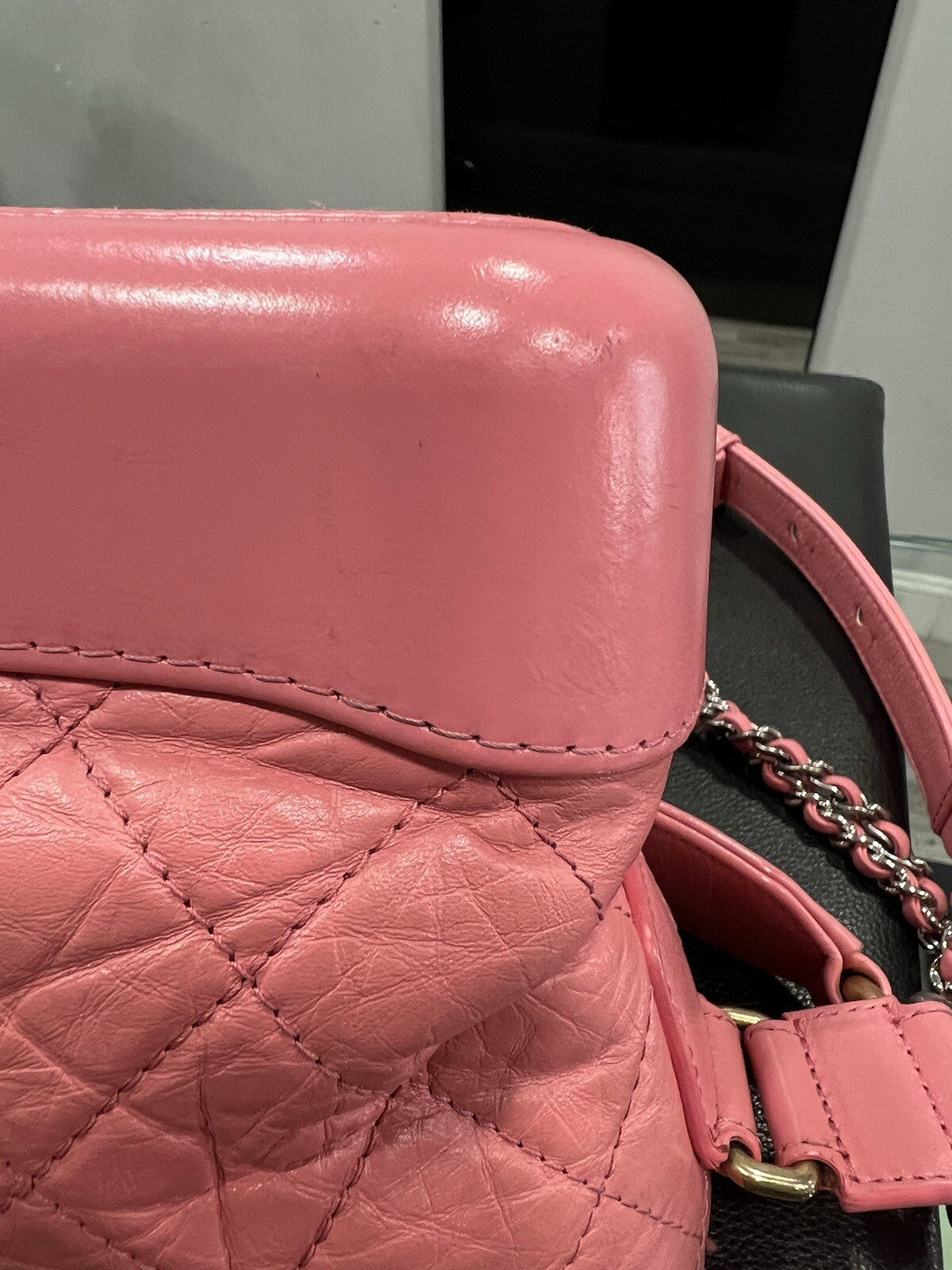 Chanel Gabrielle Pink Hobo Logo Handle Bag W/Certificate Of Authenticity