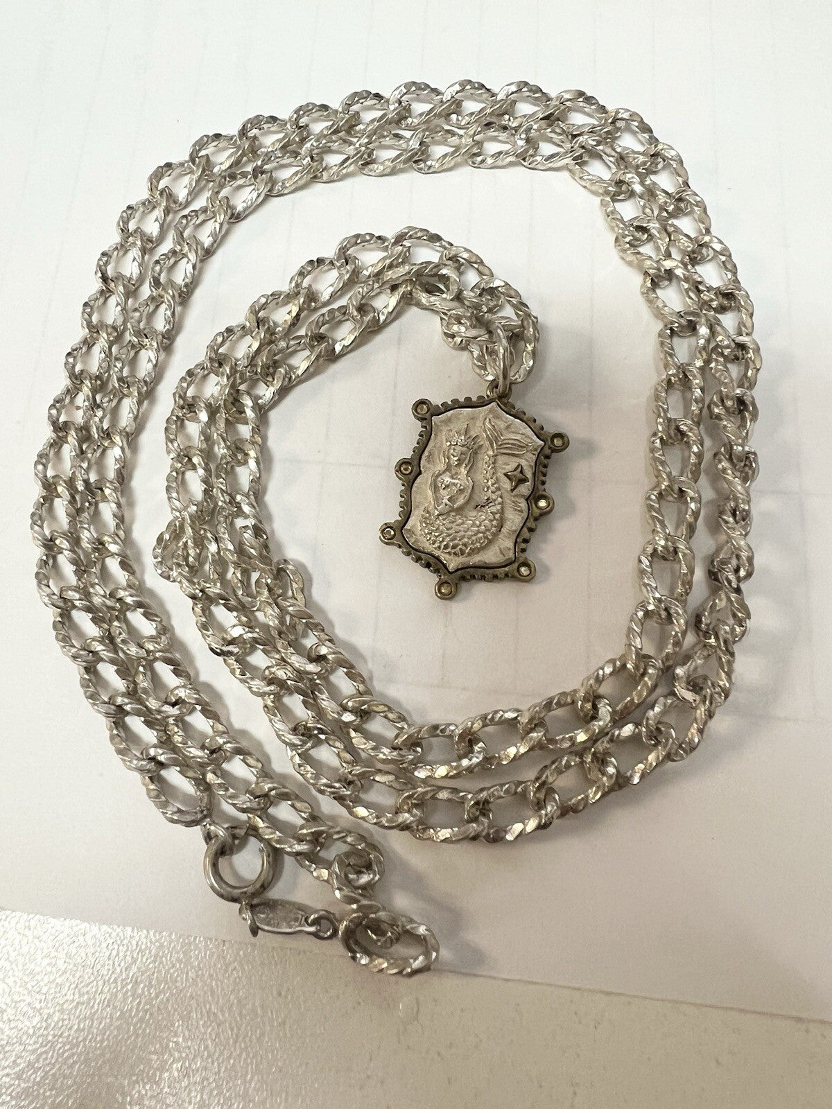 Henkel & Grosse Germany Sterling Silver Chain .925 W/ Lyric & Lore Pendant 32"
