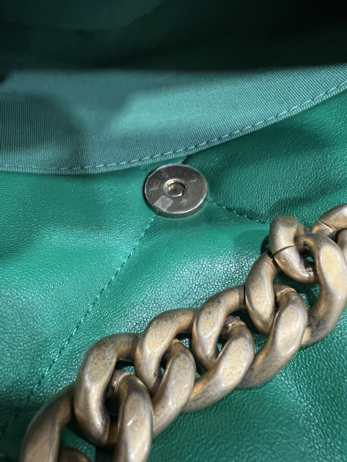 Chanel Medium 19 Flap Bag Green W/Authenticity