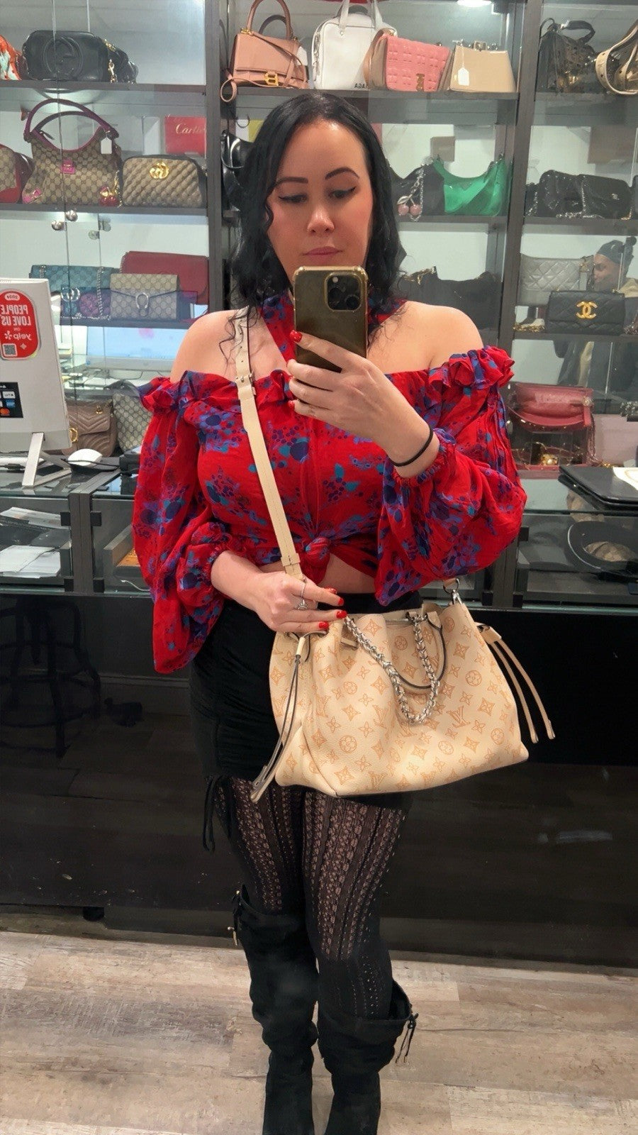 Louis Vuitton Mahina Leather Bella Tote With Authenticity Retail $5300