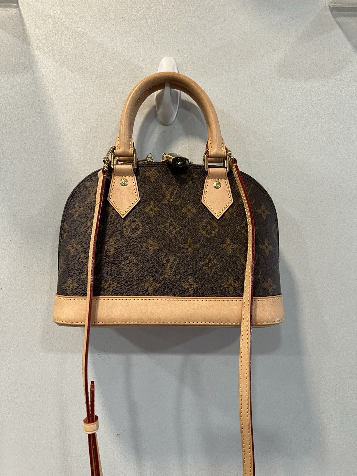 Louis Vuitton Monogram BB Alma With Box Duster Lock Key Receipt Retail $2000