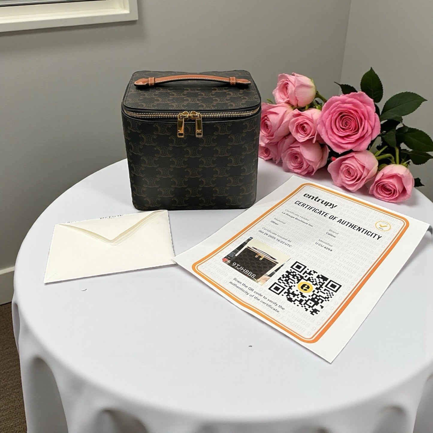 Celine Triomphe Square Vanity Case With Authenticity Retail $920