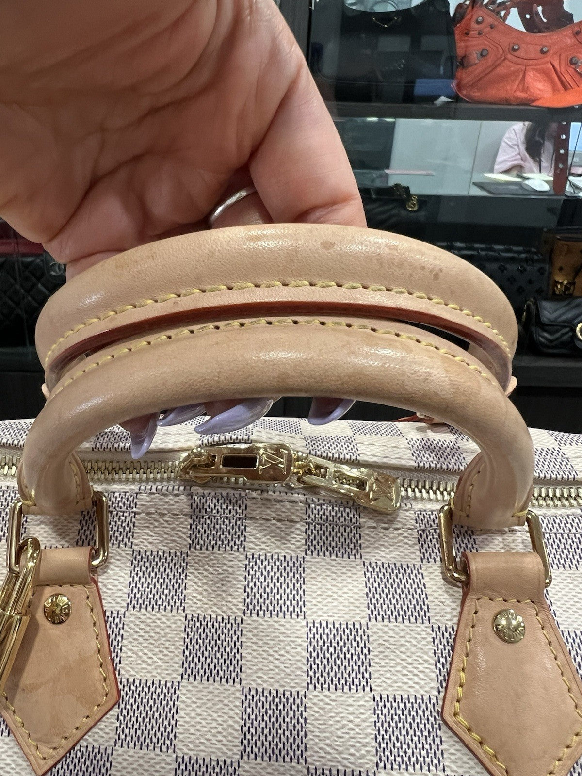 Louis Vuitton Speedy 30 Bandouliere Azure Retail $1980