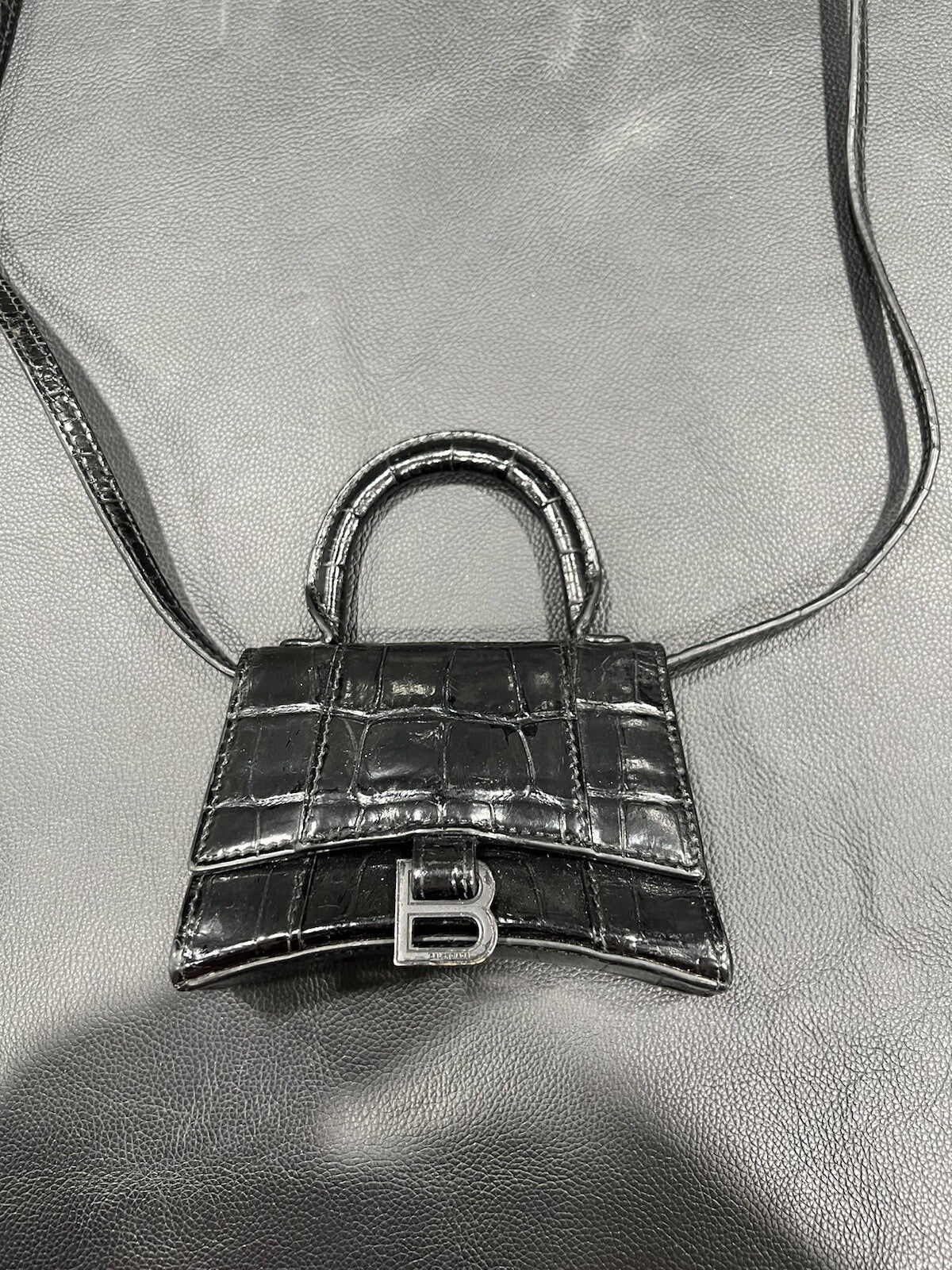 Balenciaga Mini Croc Embossed Crossbody Bag AUTHENTIC