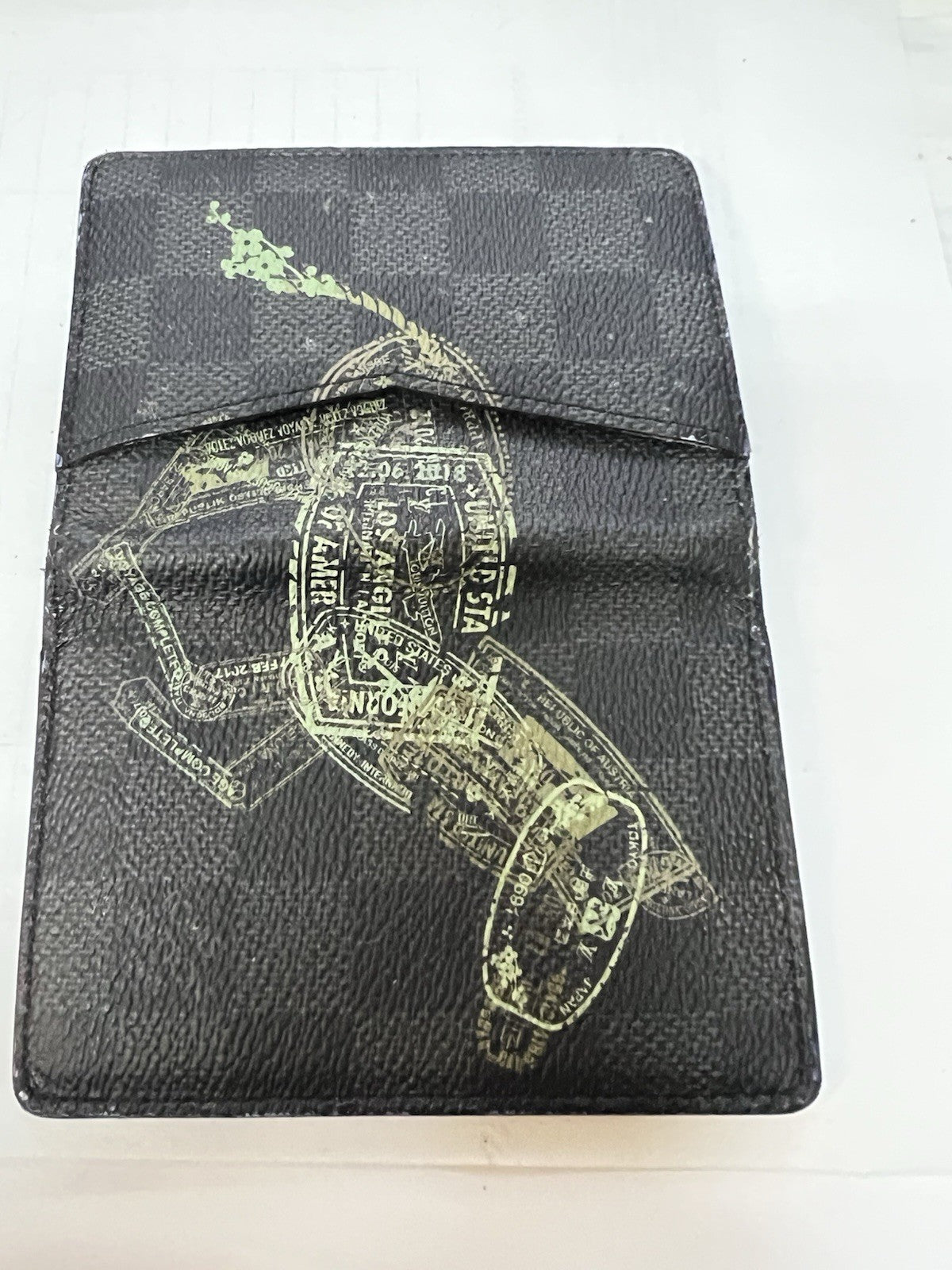 Louis Vuitton Pocket Organizer Damier Graphite Stamps Black With Authenticity