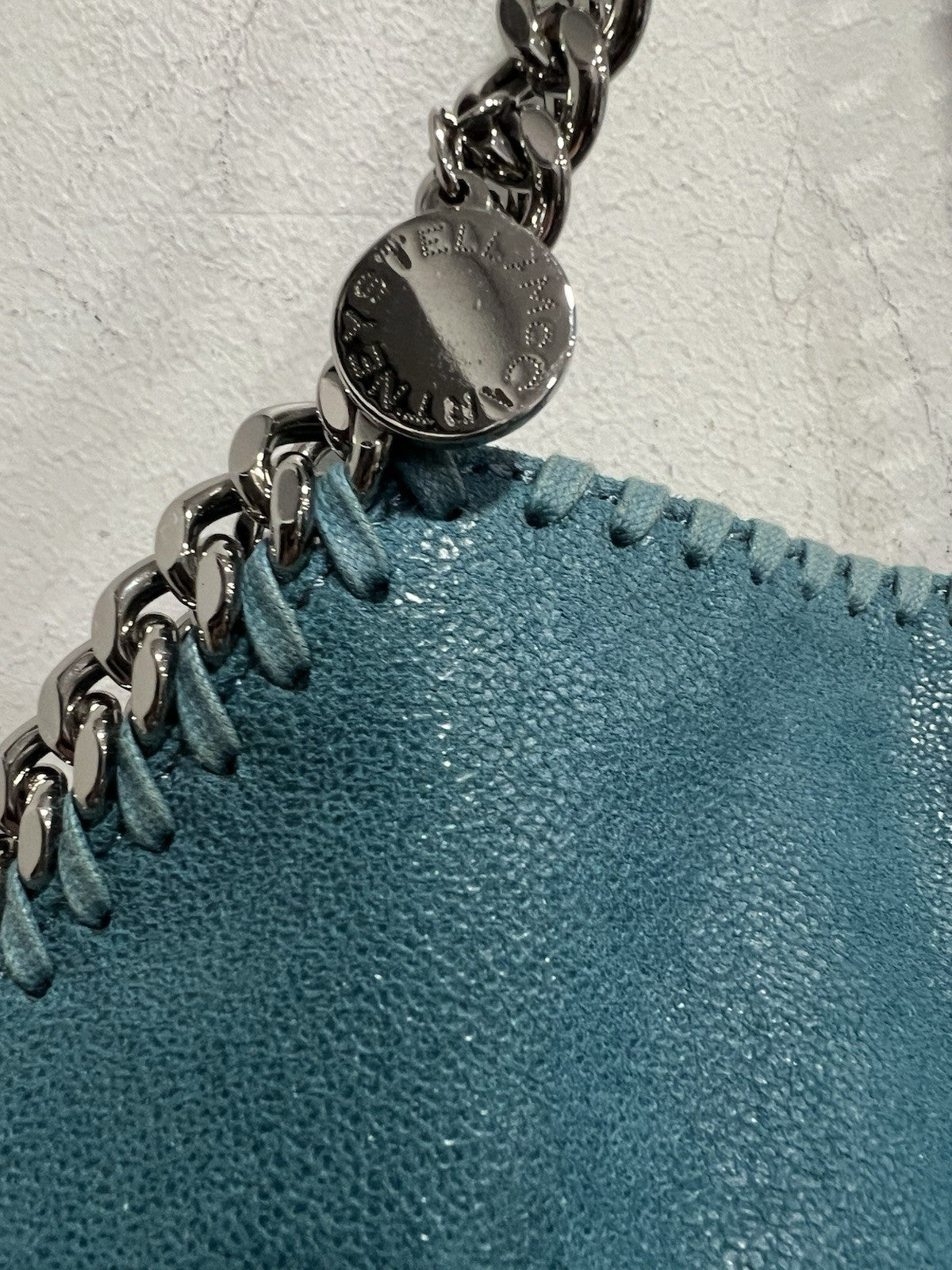 Stella McCartney Mini Teal Fabella Chain Bag Retail $1350