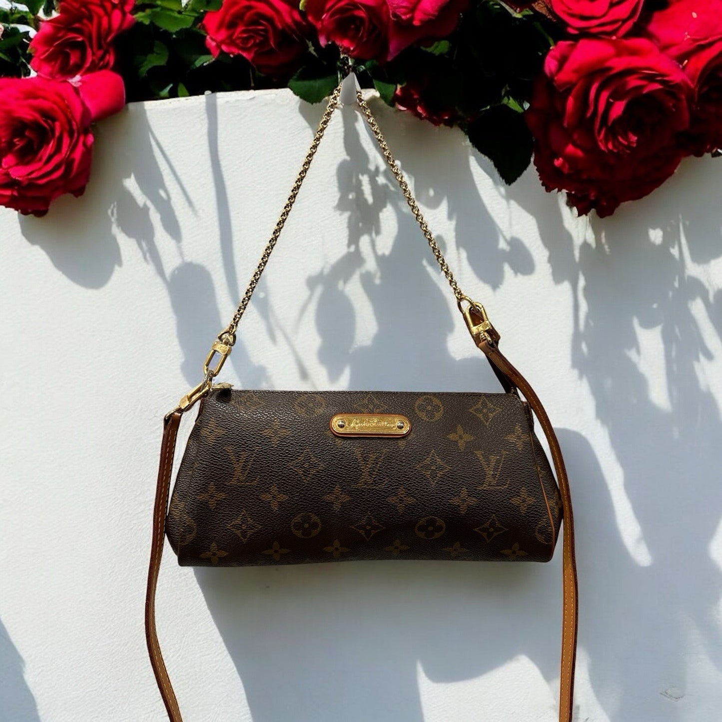 Louis Vuitton Eva Crossbody Brown Canvas Coated Monogram With Authenticity