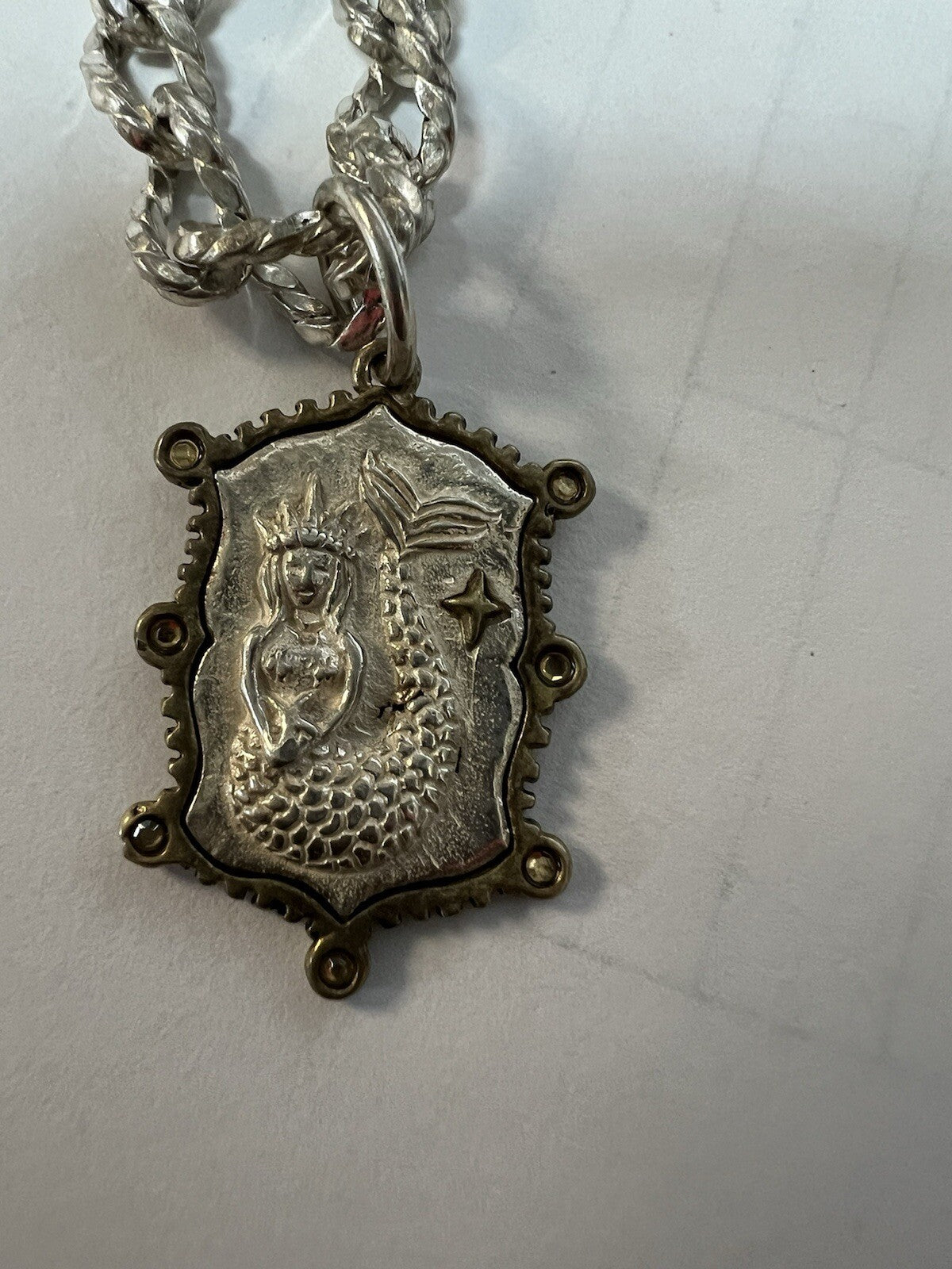 Henkel & Grosse Germany Sterling Silver Chain .925 W/ Lyric & Lore Pendant 32"