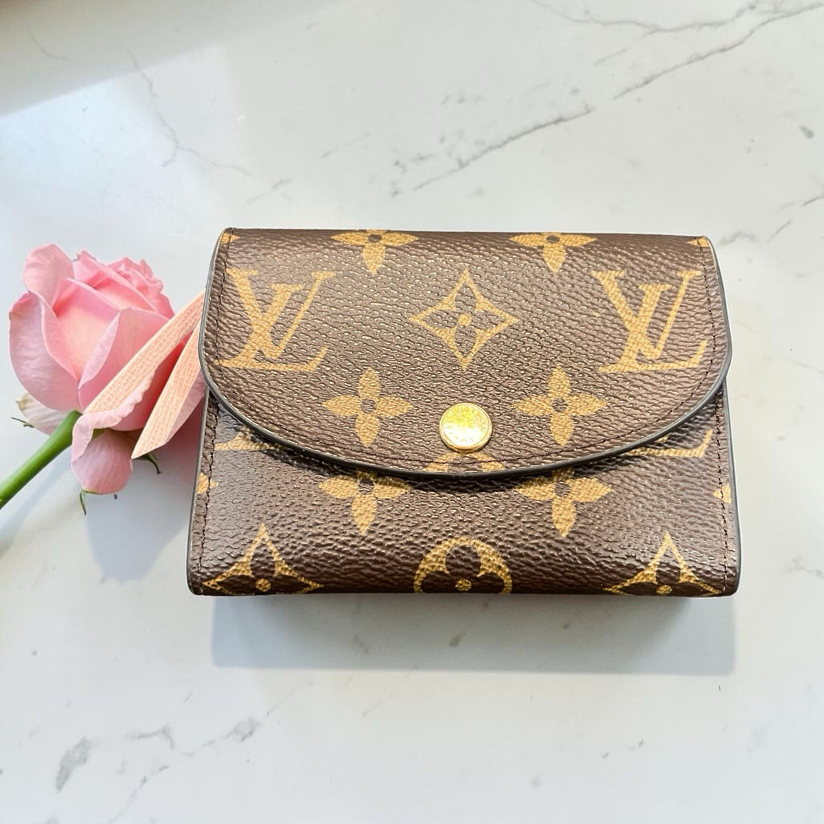 Louis Vuitton Monogram Rosalie Coin/Card Purse Ballerine With Authenticity