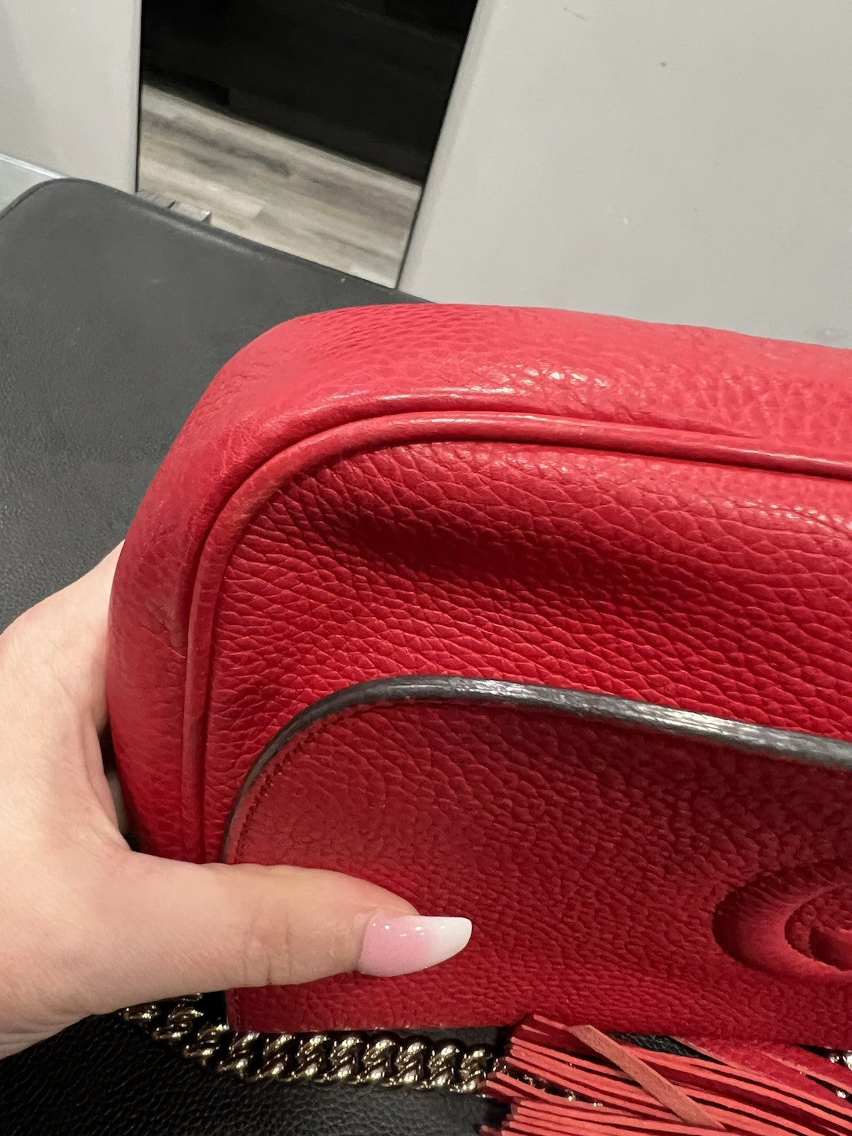 Gucci Red Classic Soho Flap Bag W/Authenticity