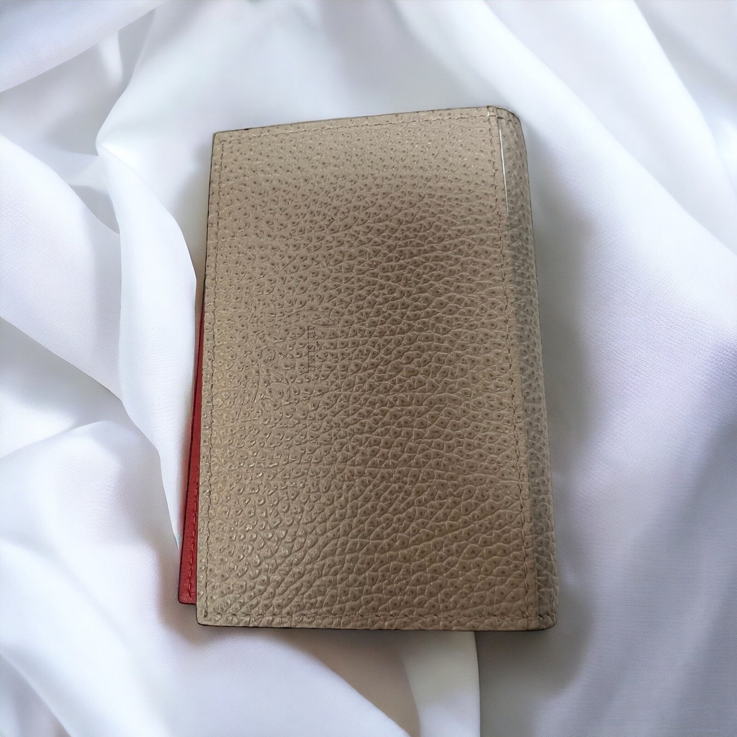 Christian Louboutin Beige Leather Spike Card Case