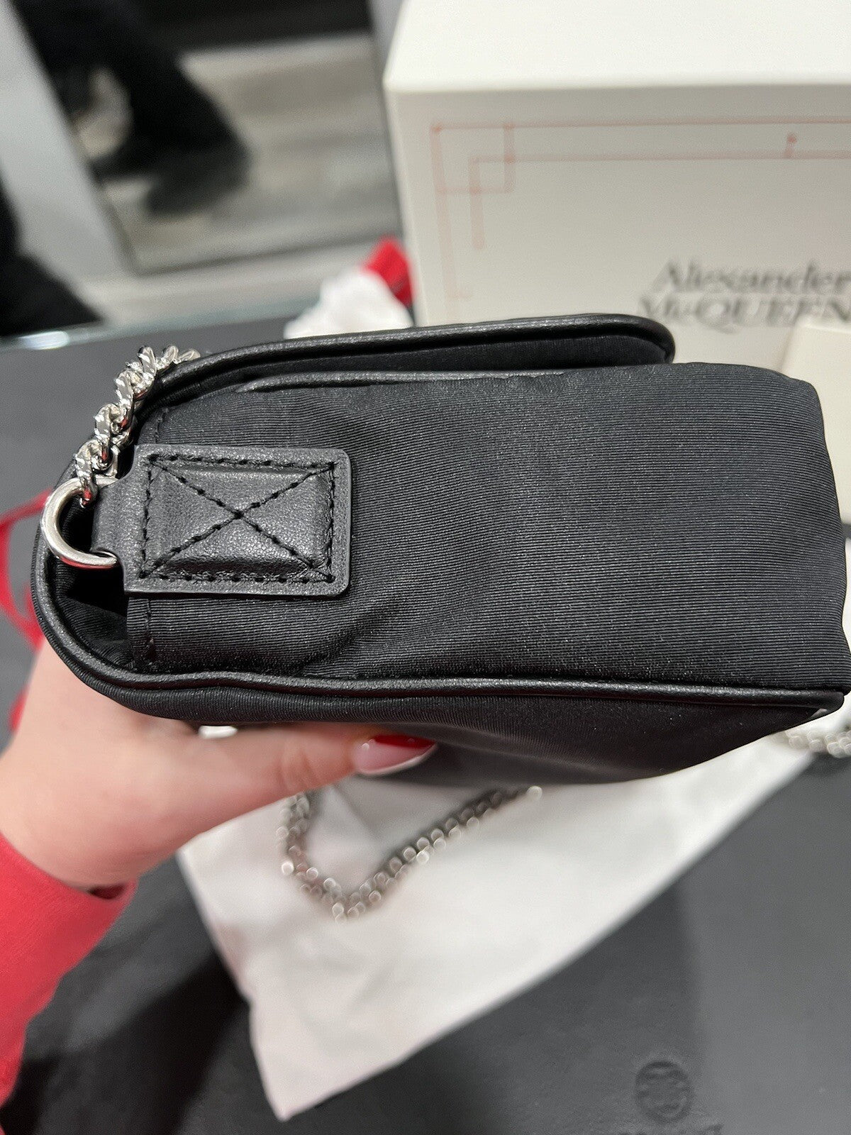 Alexander McQueen Black Nylon Skull/Logo Crossbody NIB (Retail $1295)