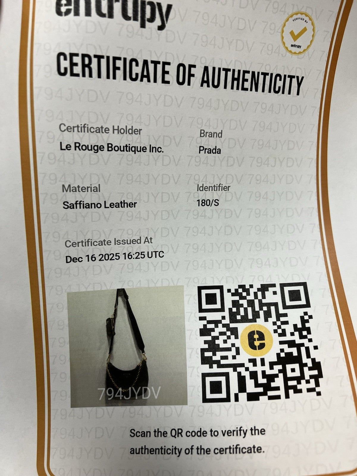 Prada Black/Gold Saffiano Re-Edition 2005 W/Authenticity Retail $2750