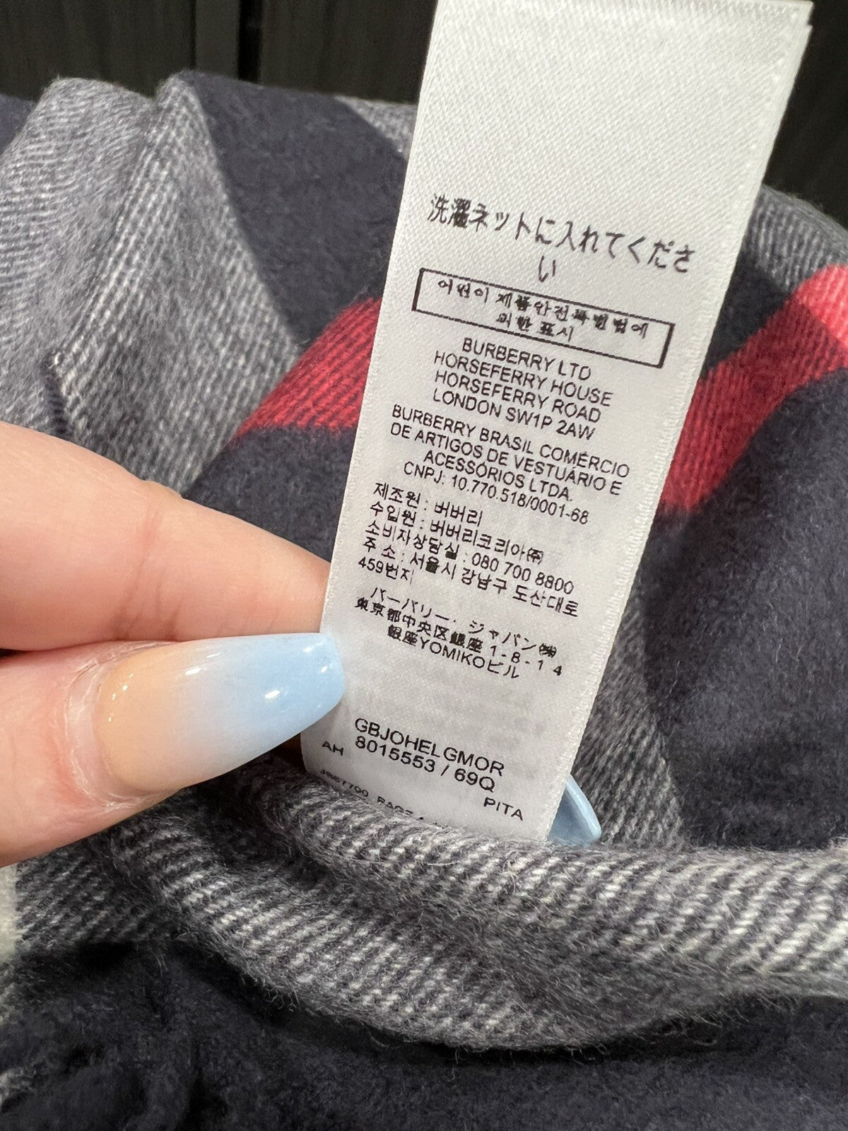 Burberry Cashmere Check Scarf Scarf