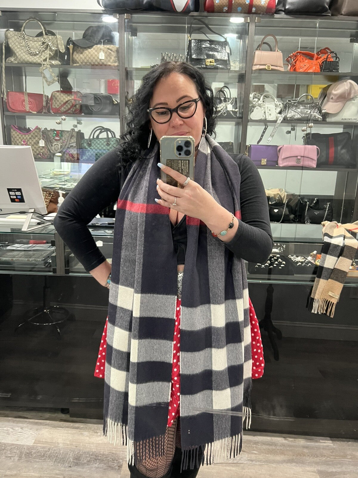 Burberry Cashmere Check Scarf Scarf