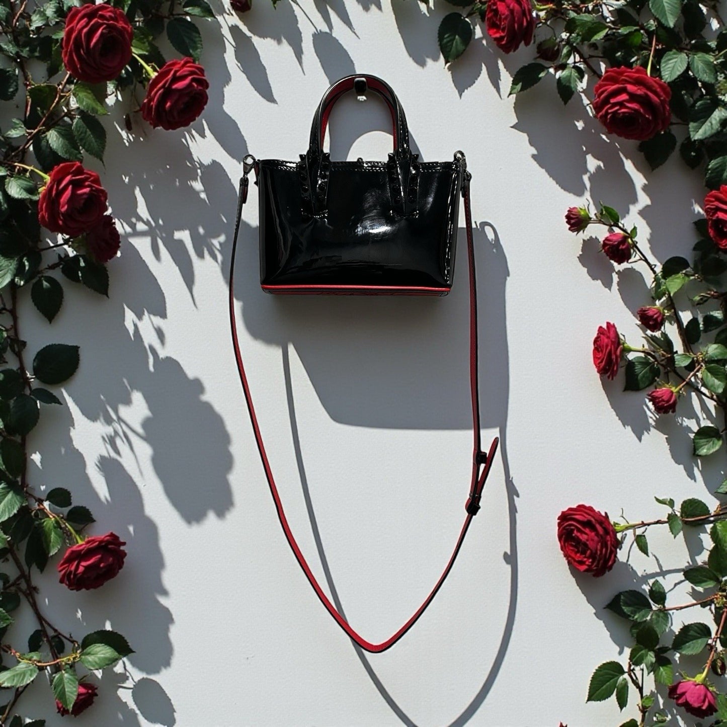 Christian Louboutin Cabas Mini Patent Noir Tote Crossbody