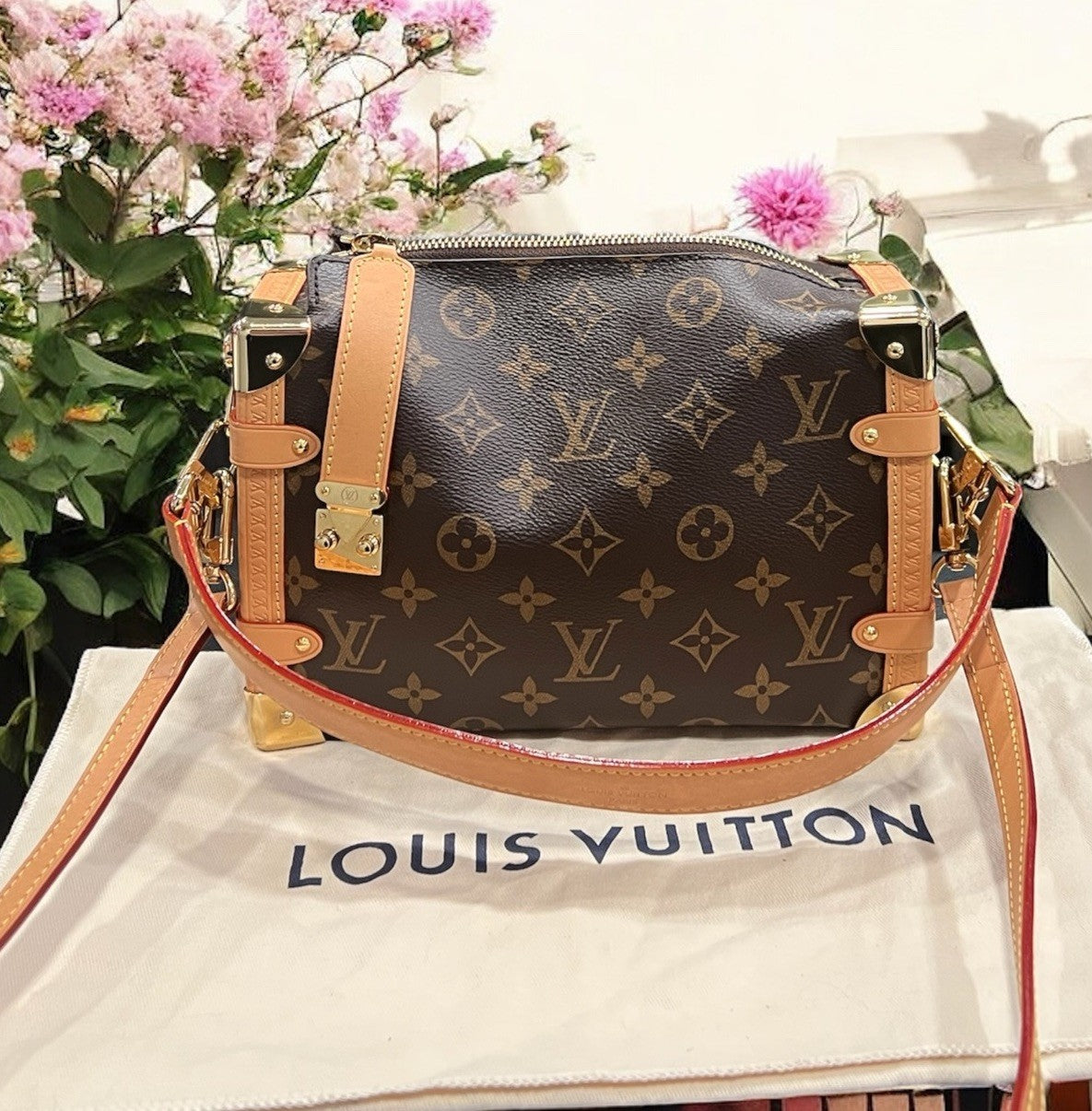 Louis Vuitton Side Trunk Bag MM With Duster Tag & Authenticity