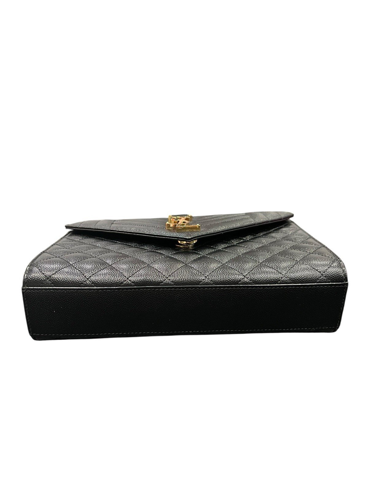 YSL Saint Laurent Medium Triquilt Chain Bag Blk/Gold W/Authenticity Retail $3150