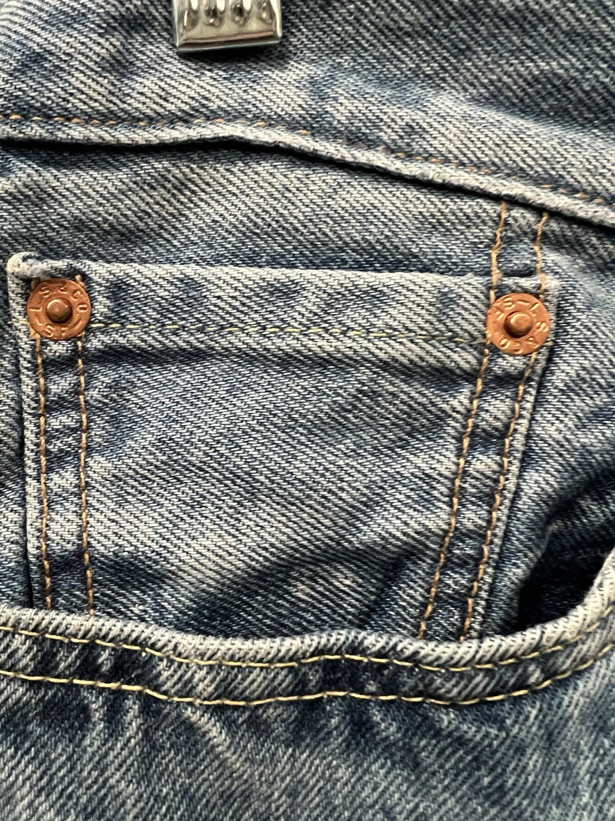 Denim Tears Bstroy Tears 501 DT Light Wash Jean Pink/Green 30 X 32