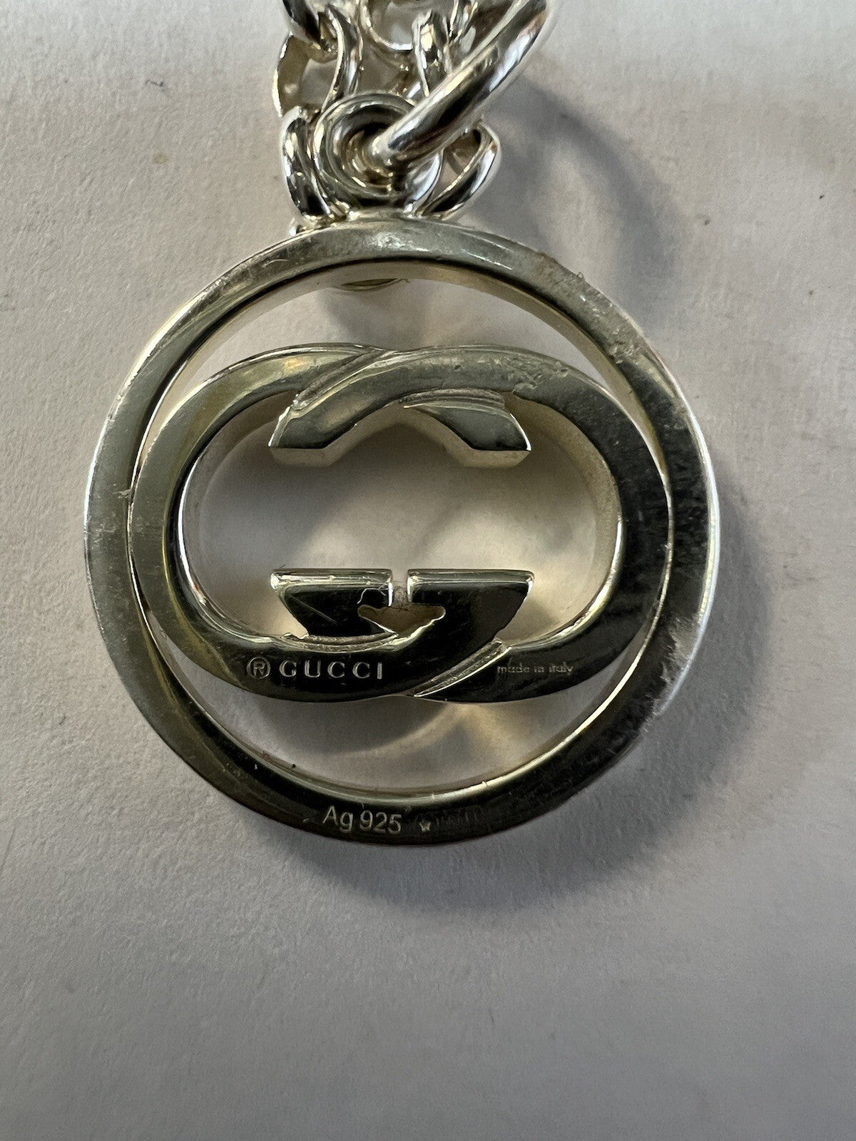 Gucci Sterling Silver .925 Interlocking G Necklace (Retail $380)