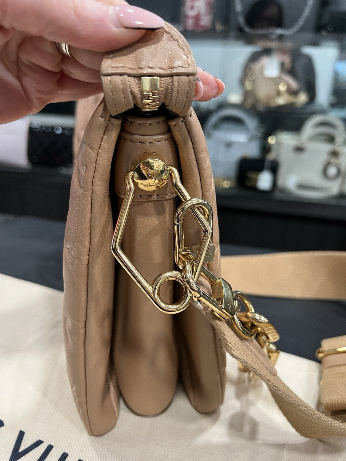 Louis Vuitton Camel Coussin PM W/Duster