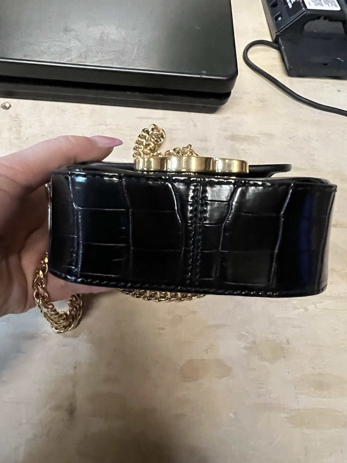 CELINE MINI CHAIN CLAUDE in NILOTICUS CROCODILE