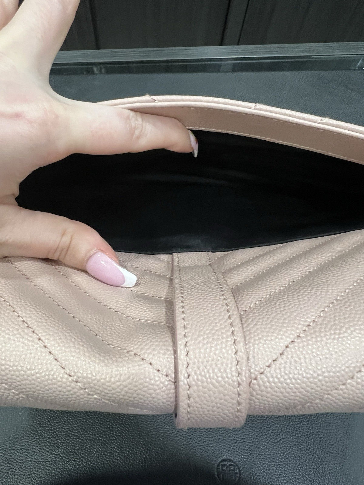 YSL Saint Laurent Leather Envelope Large Blush Pink Chain Bag