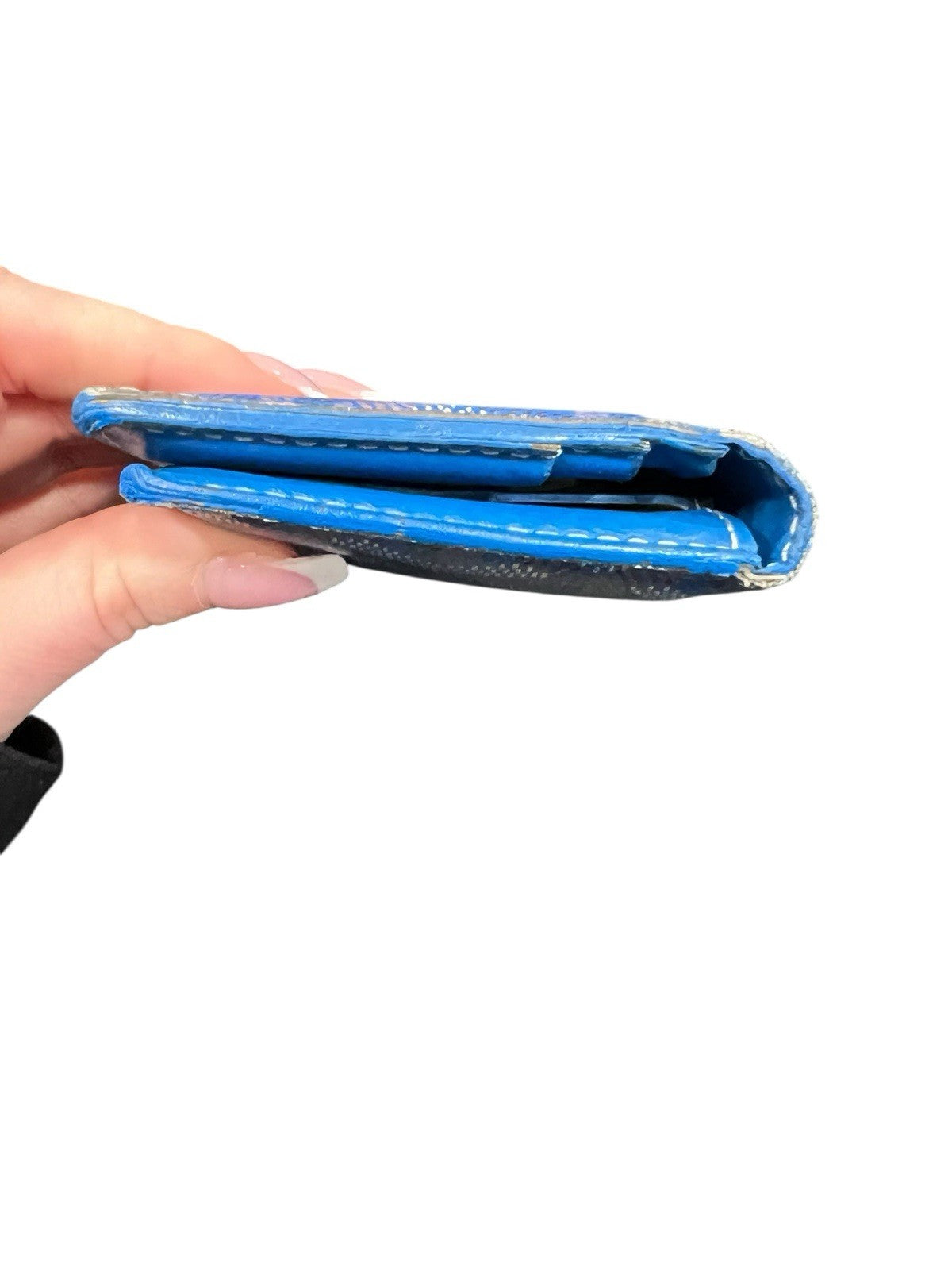 Goyard Saint Marc Sky Blue Card Wallet Box Duster Authenticity Retail $1100