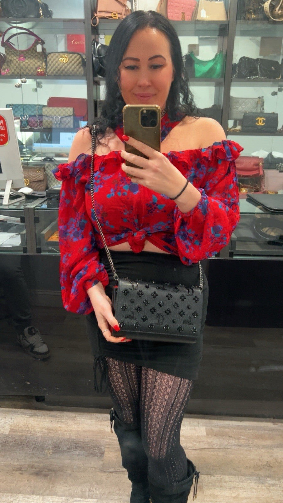 Christian Louboutin Paloma WOC Loubinthesky & Spikes NWT