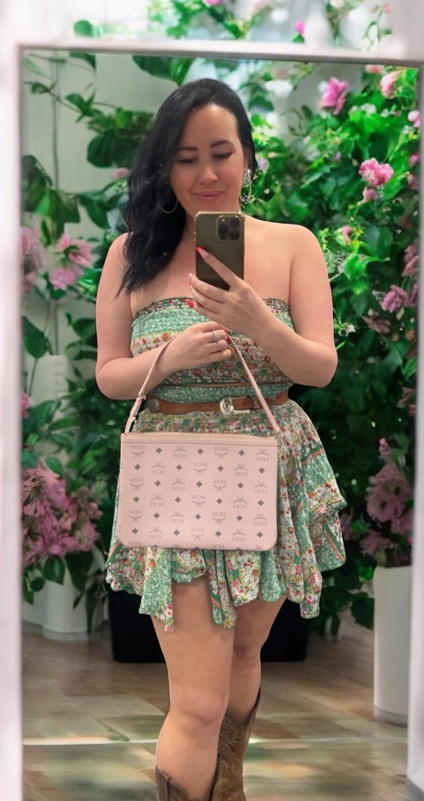 MCM Pink/Grey Insert Pouch Bag (NWOT) Authentic