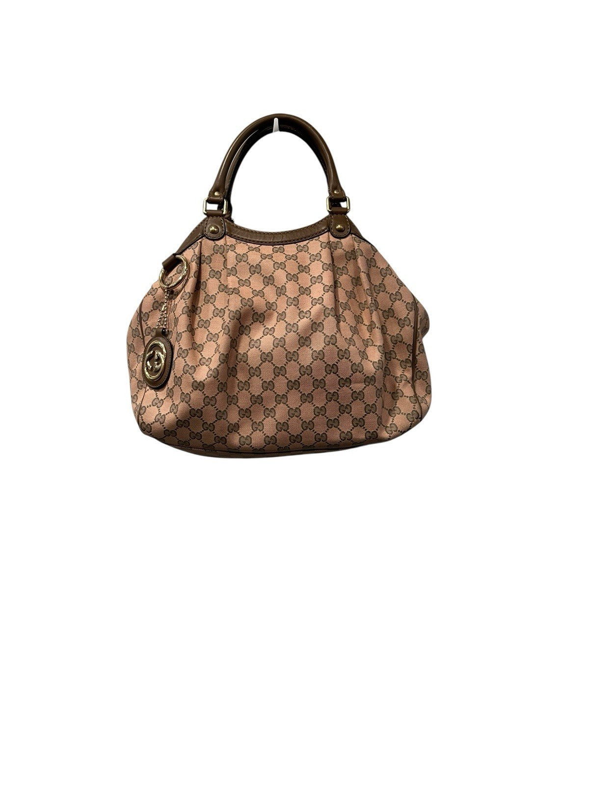 Gucci Pink/Grey Brown Canvas Limited Edition Sukey Tote RARE