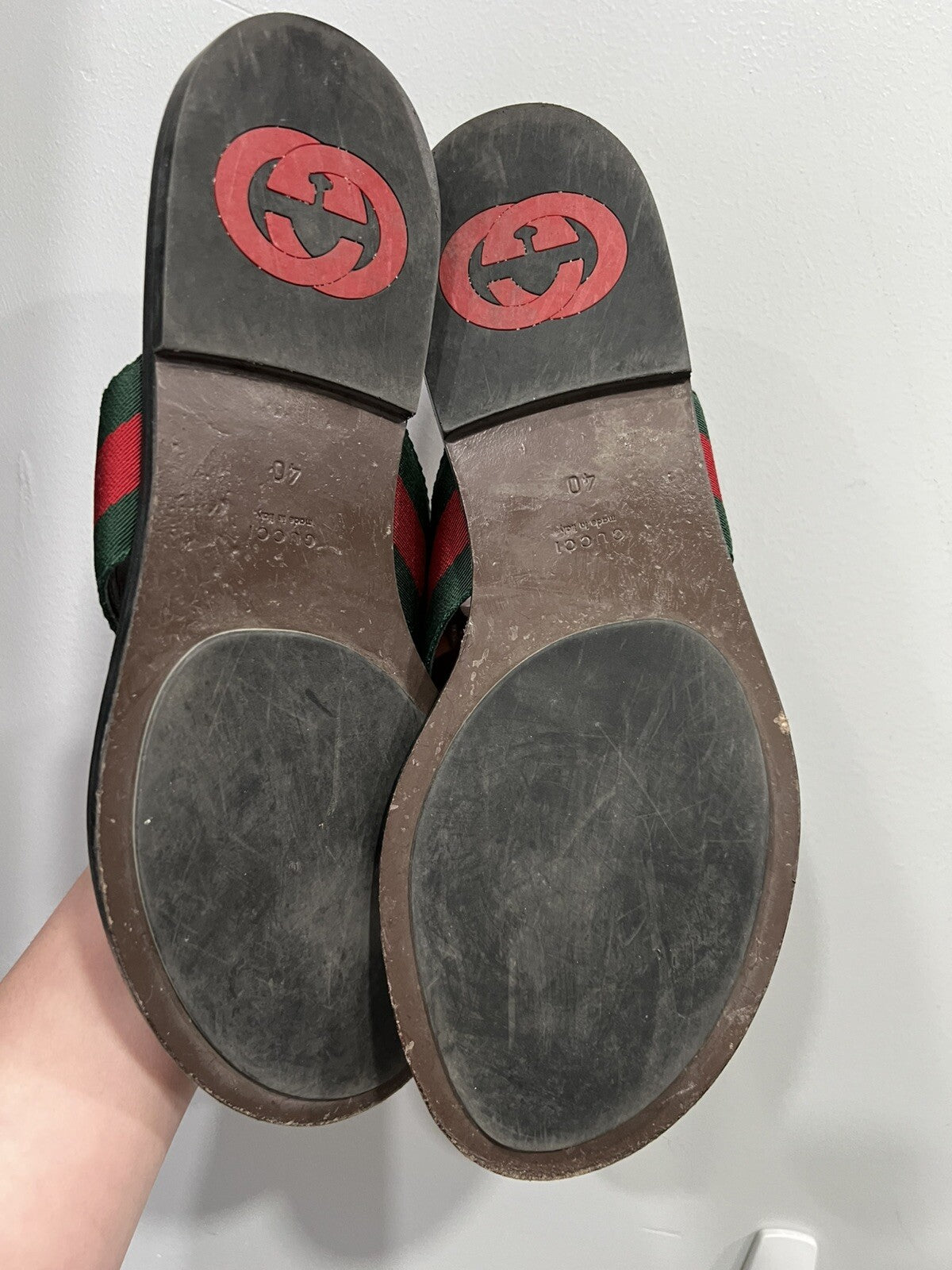 Gucci Kika Interlocking G Web Sandal Size 40/US 10 W/Duster