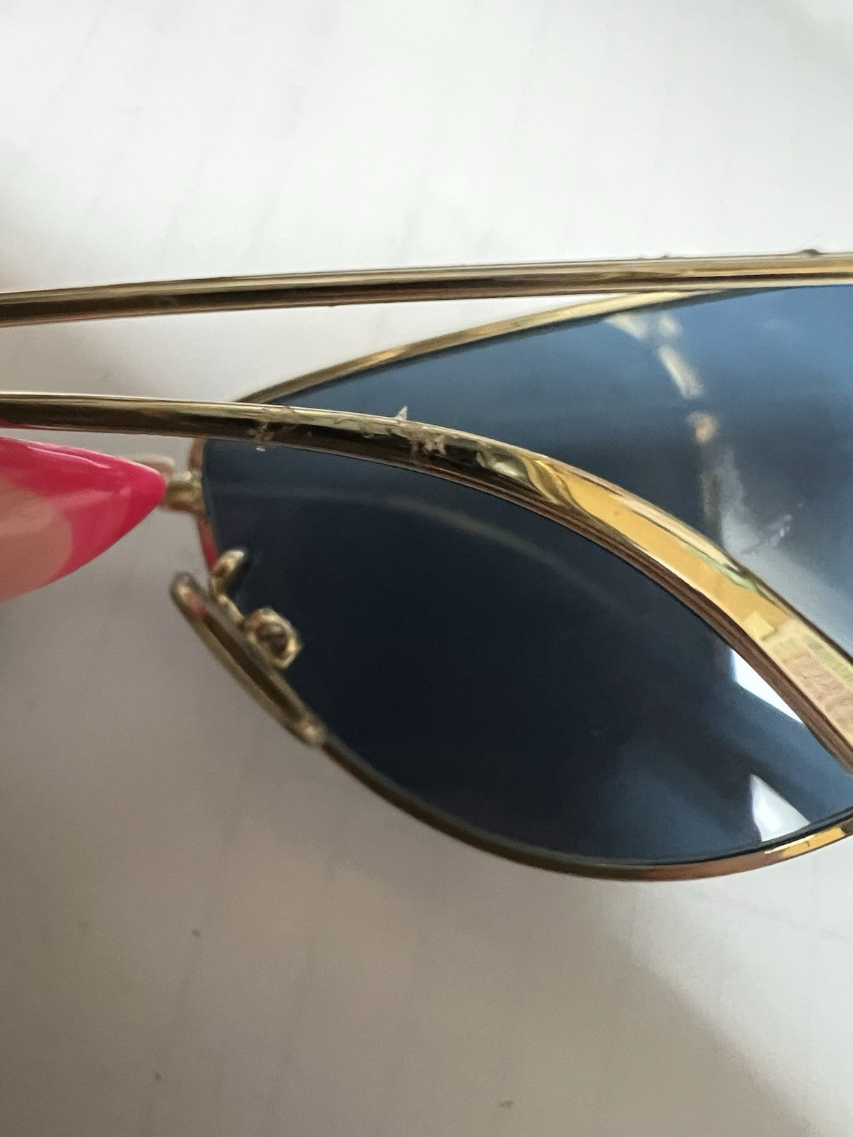 Christian Dior Miss Dior Sunglasses Gold/Blue Model B1U 8080 63mm Retail $480