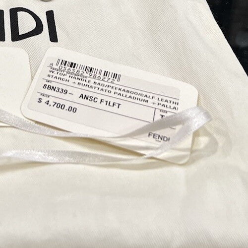 FENDI Peekaboo Cut Mini chain Shoulder Bag Beige Calfskin Retail $4700