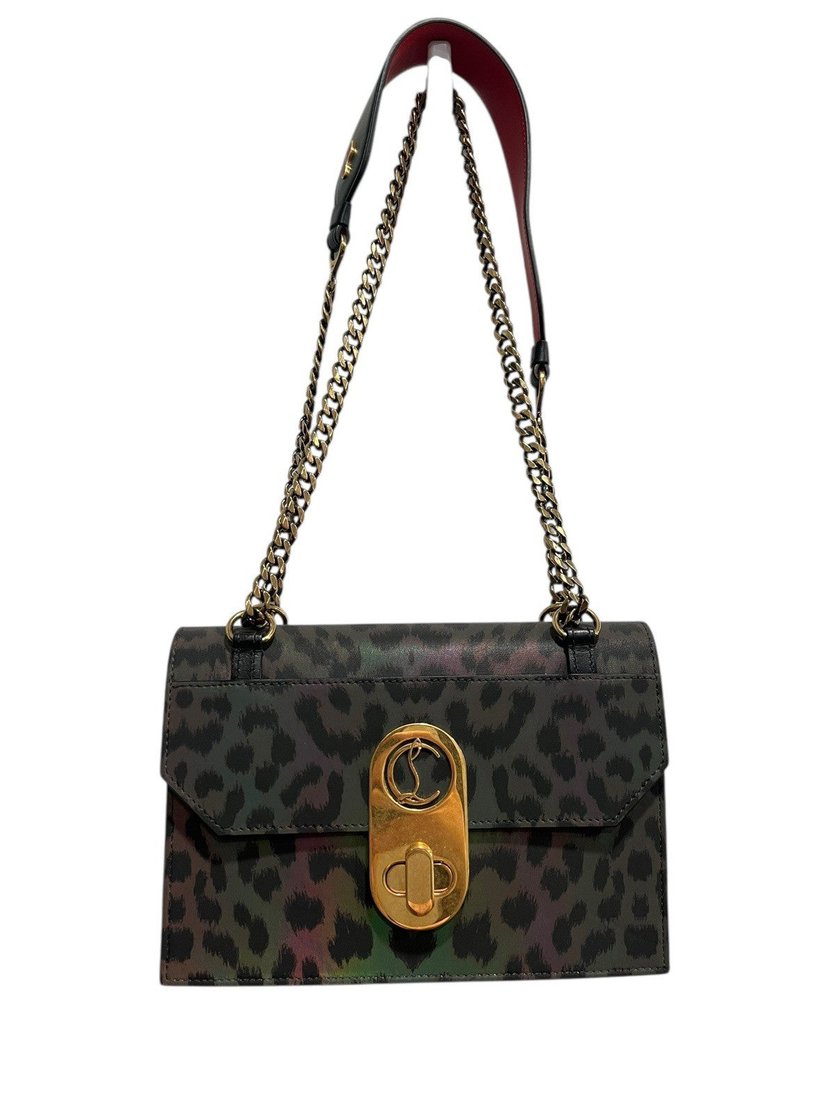 Christian Louboutin Elisa Reflex Leopard Nylon/Leather Crossbody Bag RARE NWT