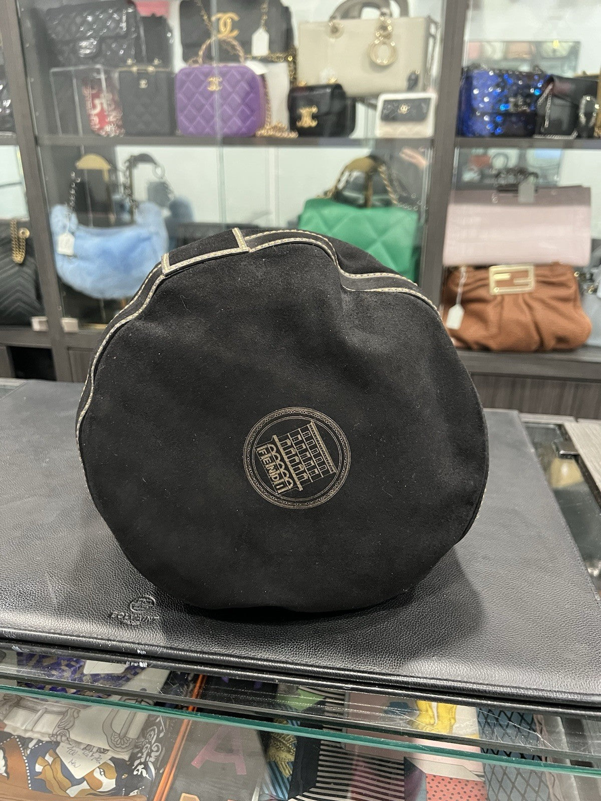 Fendi Vintage Suede Palazzo Bucket Bag Y2k 2006 Collection